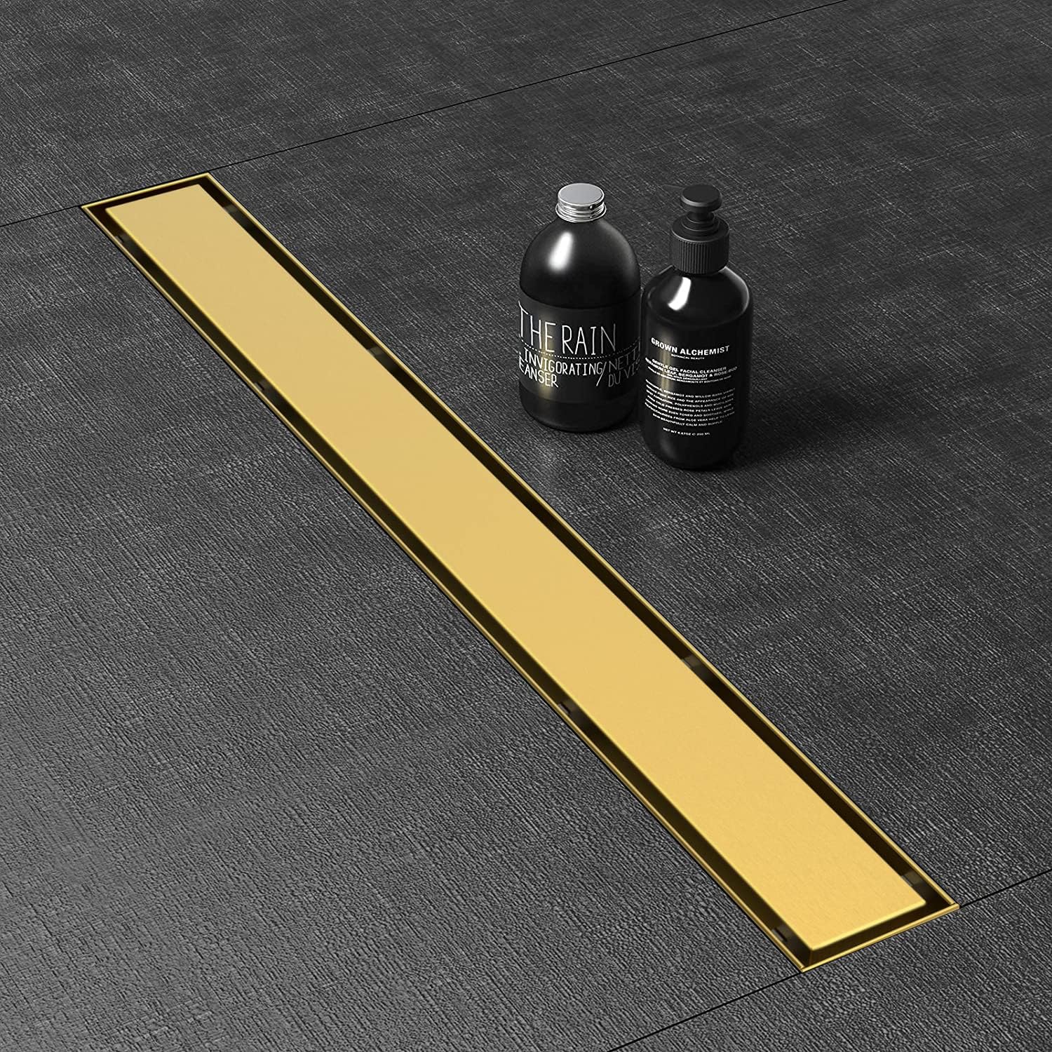 WEBANG 24 Inch Shower Linear Black Drain Rectangular Floor Drain with Accessories Reversible 2-in-1 Cover Tile Insert Grate Removable SUS304 Stainless Steel CUPC Certified Matte Black