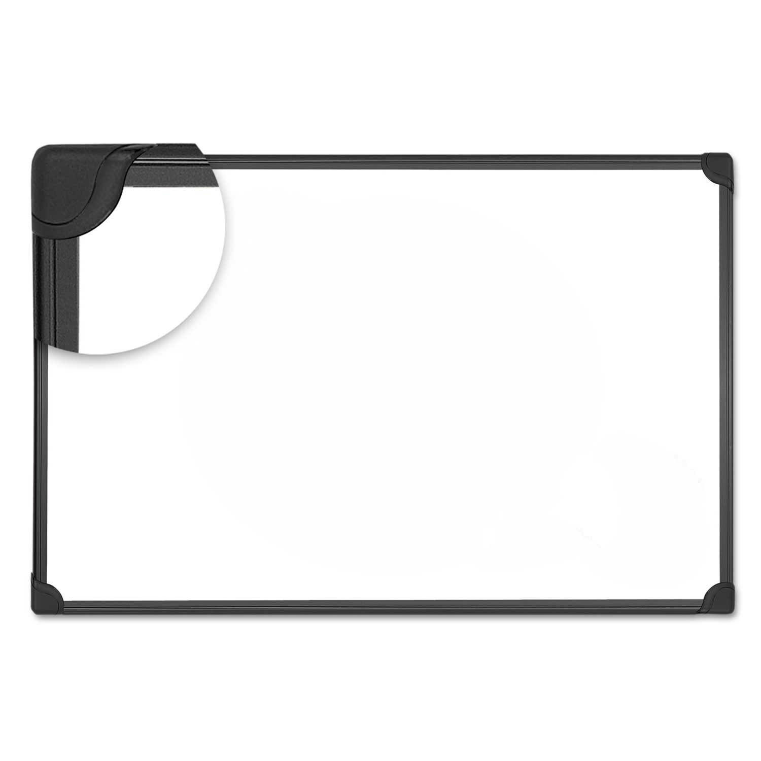 Universal White Design Series Magnetic Steel Dry Erase Board with Black Frame, 36 x 24 x 1/2 inch -- 1 Each