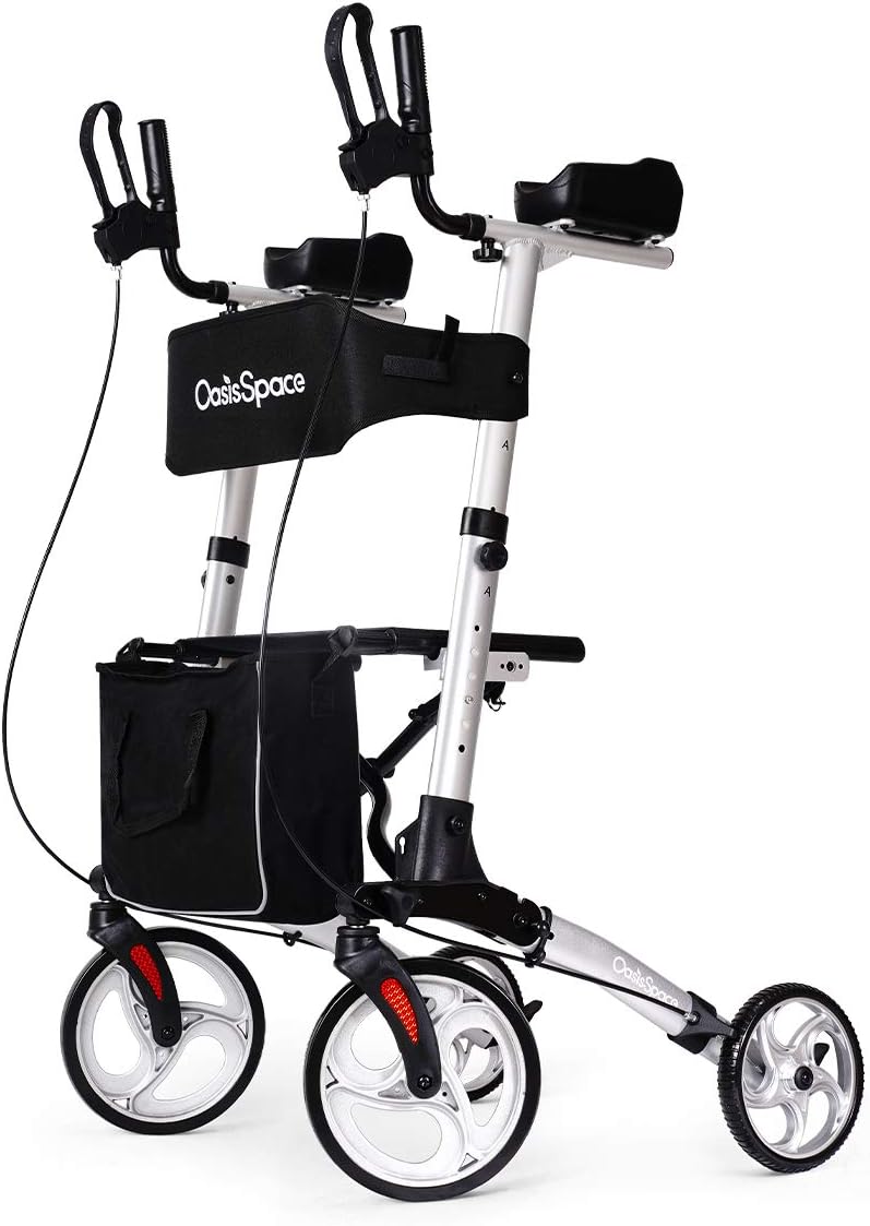 OasisSpace Folding Upright Walker, Armrest Walker with Forearm Support for Senior