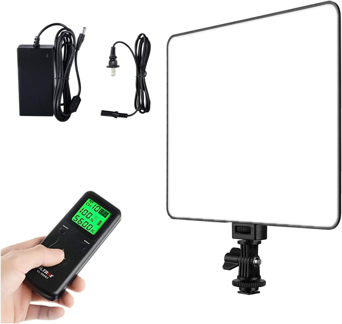 VL-200T Portable LED Video Light, Ultra-Thin Dimmable Studio Photography Lighting Panel with Hot Shoe Adapter/Remote Controller/AC Adapter for Video Shooting,Interview,Portrait,YouTube.