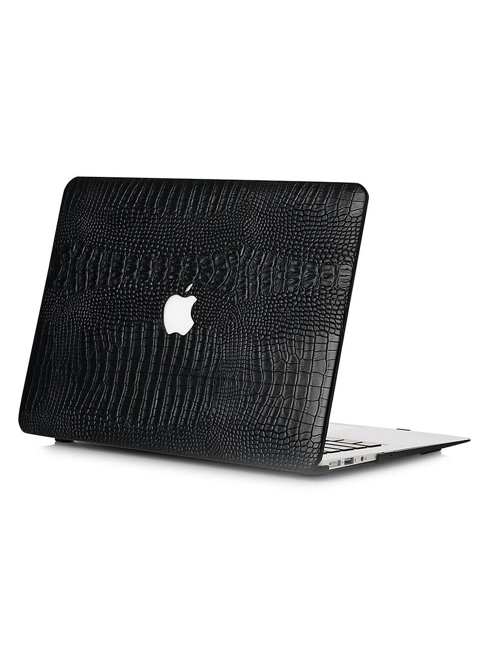 Chic Geeks Faux Crocodile MacBook Case - Black