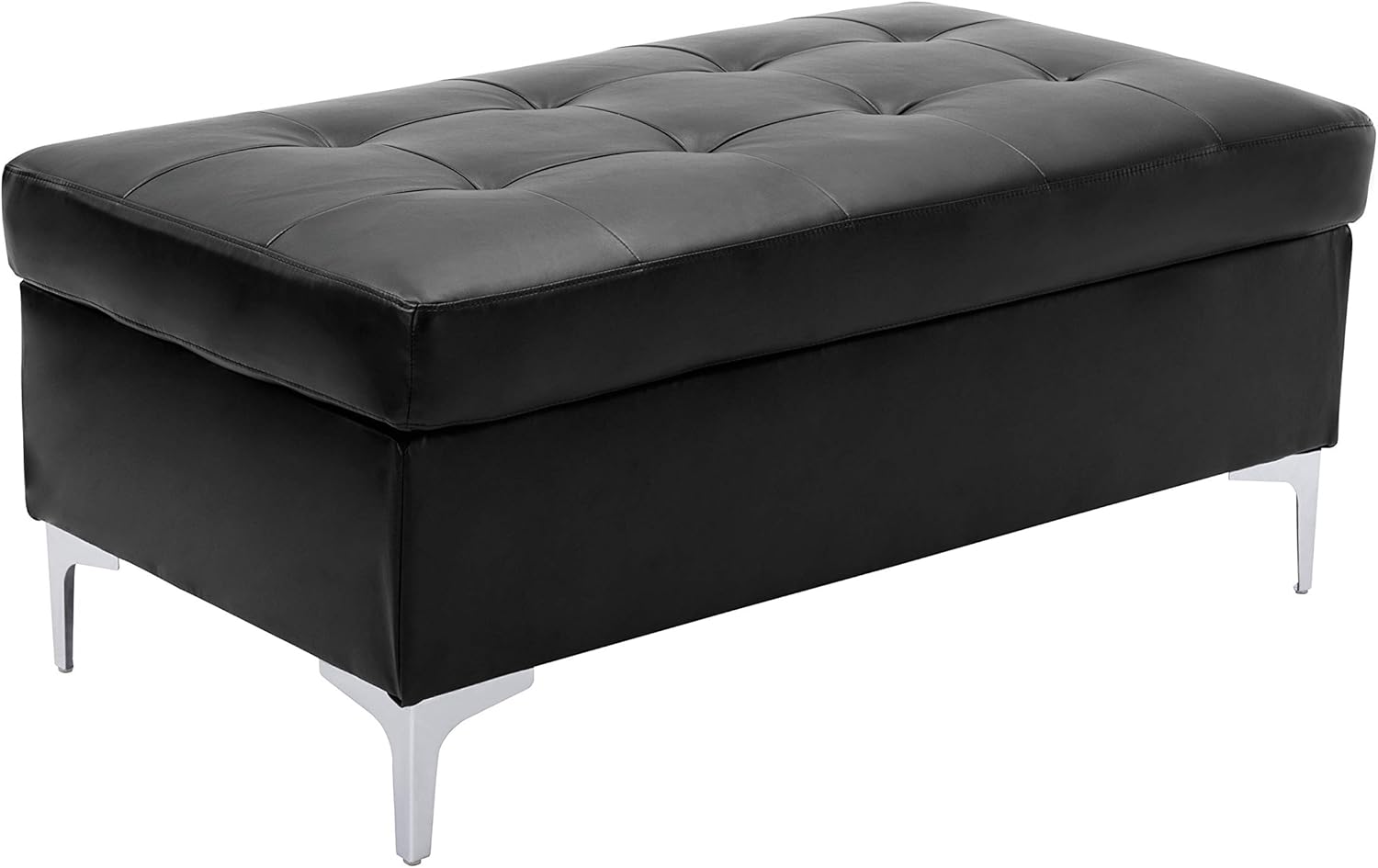 Lexicon Dani Faux Leather Tufted Ottoman, 45
