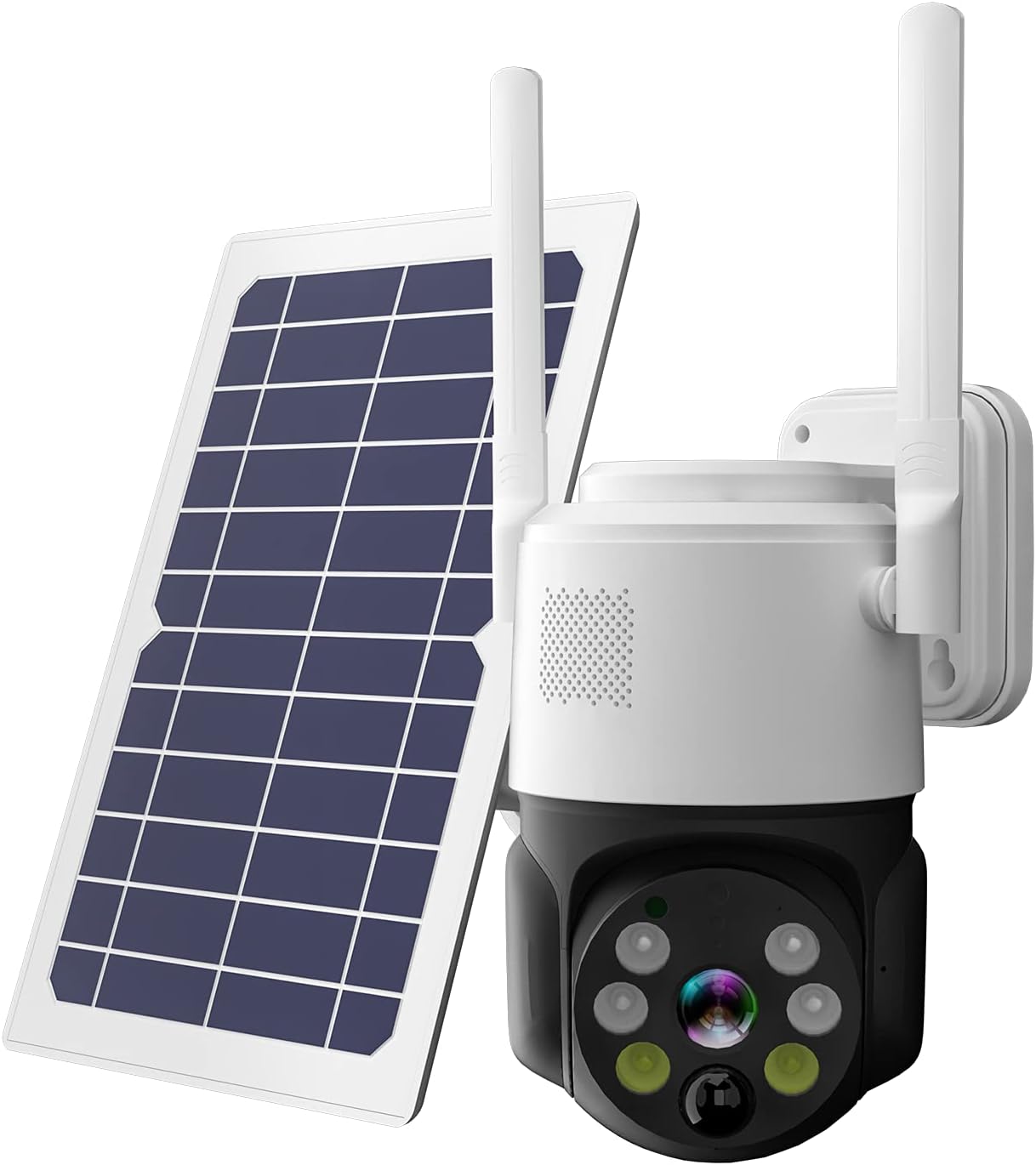 Solar Security Camera Outdoor Wireless Pan Tilt Battery Powered Auto Tracking 1080P WiFi PTZ Camera Home Surveillance PIR Motion Detection Two-Way Audio Color Night Vision SD/Cloud Storage