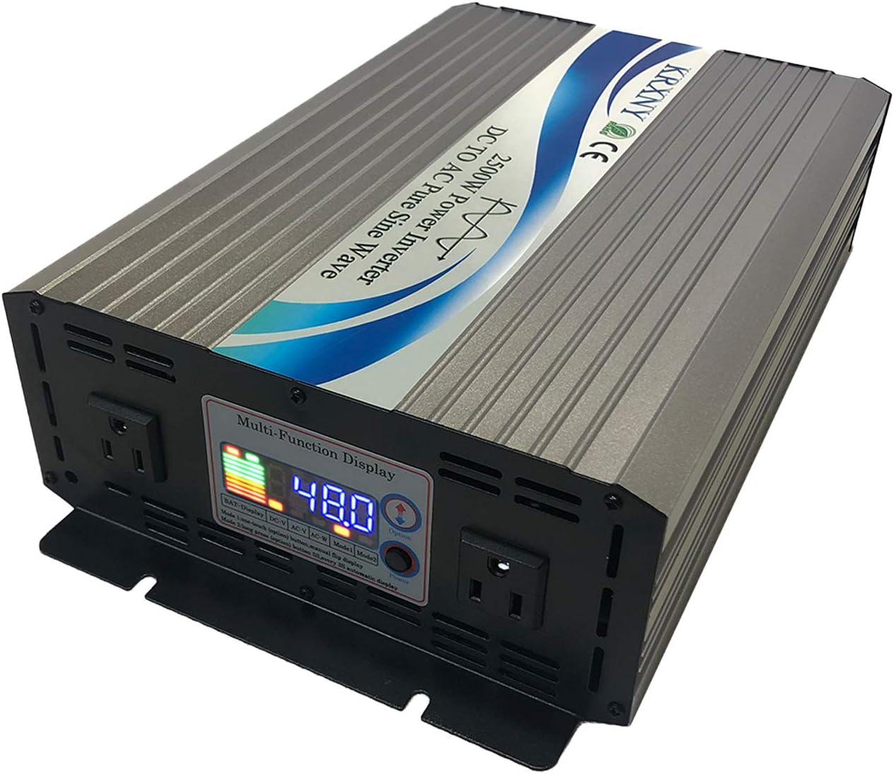 KRXNY 2500W Off Grid Pure Sine Wave Solar Power Inverter 48V DC to 110V 120V AC Converter 60HZ with LCD Display