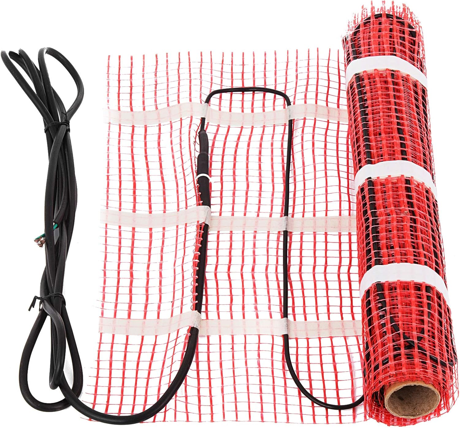 Happybuy 15 Sqft Electric Radiant Floor Heating Mat, Without Alarmer and Thermostat Pack of 2