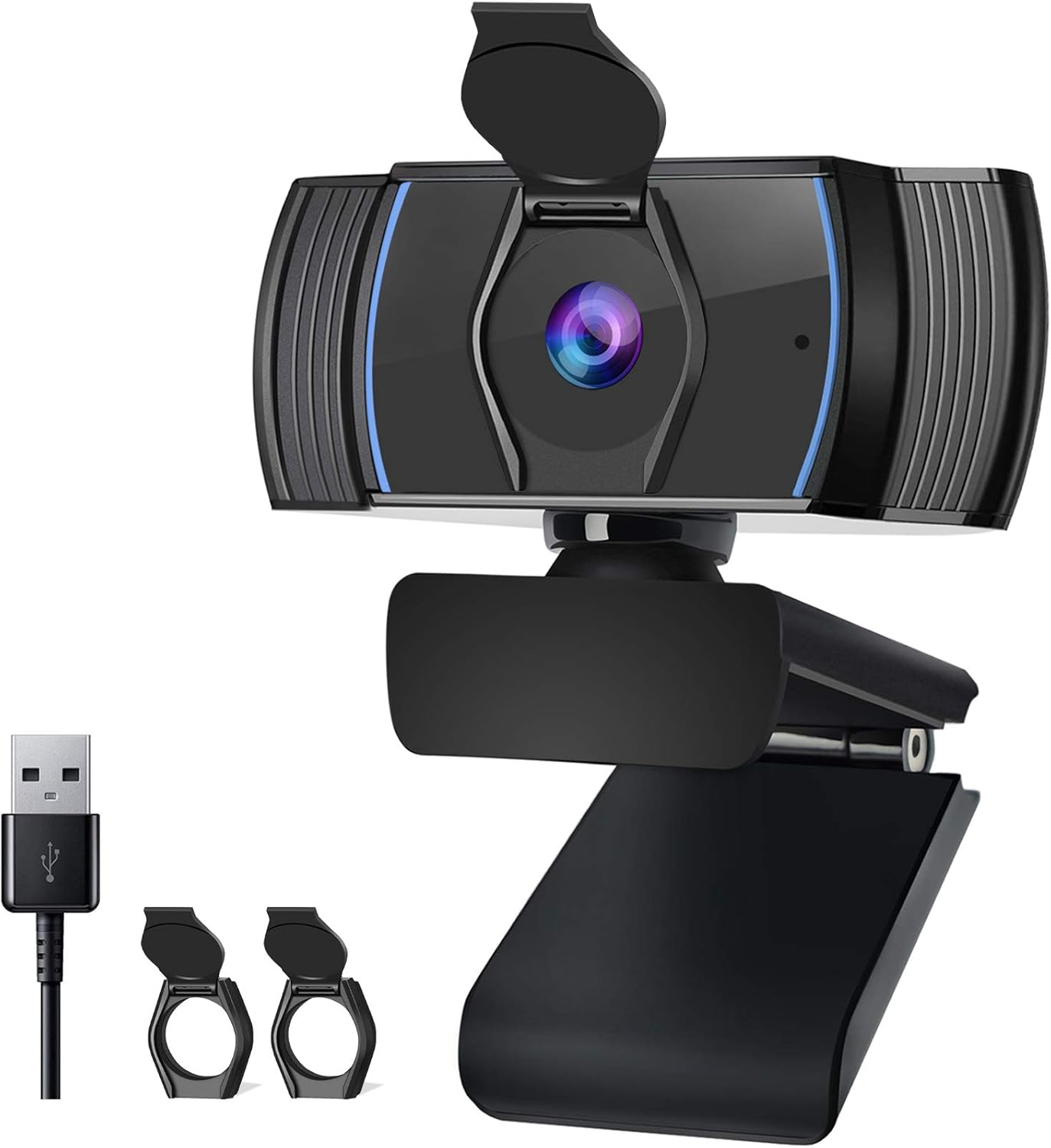 ROADOM 1080P Webcam with Microphone AutoFocus, Tripod Ready/Auto Light Correction/Stereo Mic./Plug and Play/2 Megapixel, Perfect for Online Class,Zoom Meeting,Live Streaming, PC Mac Laptop Desktop