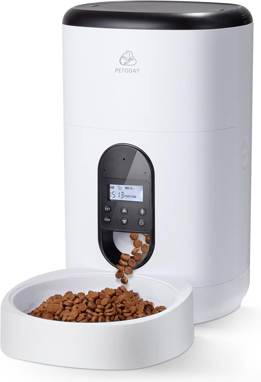 PETODAY 4L & 6L Automatic Cat & Dog Feeders, Auto Dry Food Dispenser with Programmable Timer, Control 4 Meals Daily for Small & Medium & Large Dogs and Cats, 10s Voice Recorder Pack of 2