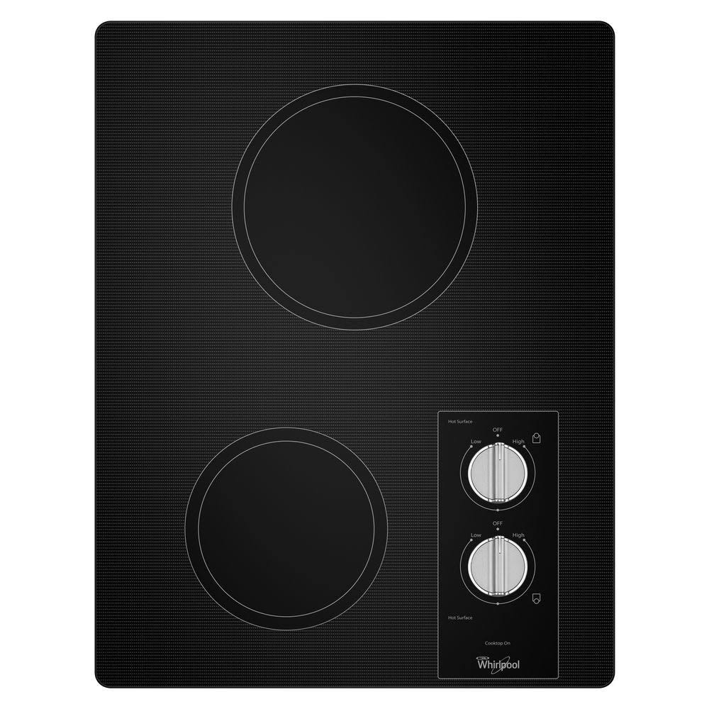 W5CE1522FB Whirlpool 15x22 Easy Wipe Ceramic Glass Electric Cooktop Black