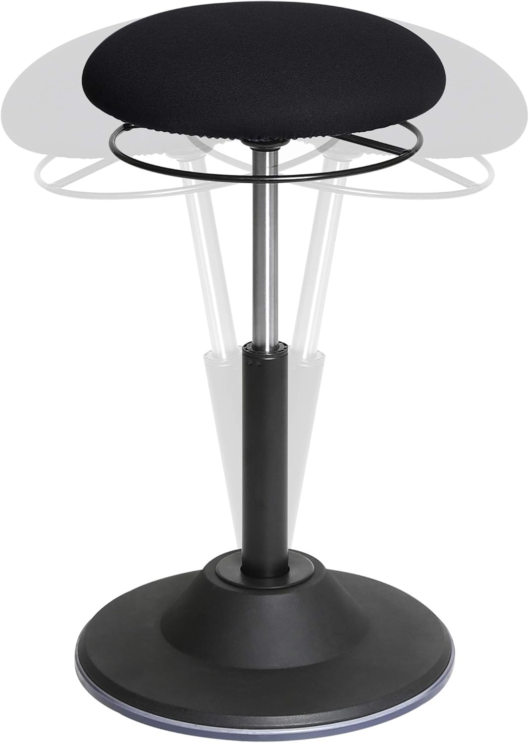 Seville Classics Airlift 360 Wobble Sit-Stand Adjustable Ergonomic Active Balance Non-Slip Desk Stool, Black