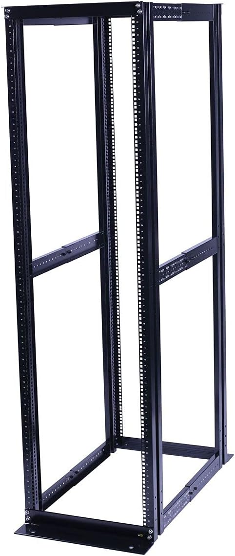 RAISING ELECTRONICS 42U 4 Post Open Frame Server Rack 19inch Adjustable Depth 24-35inch (42U)