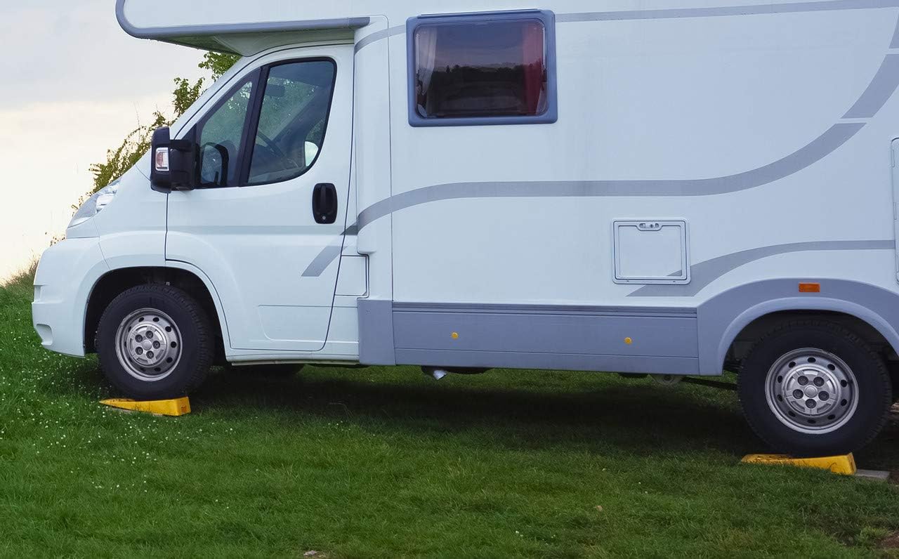 Motorup America Multi-Level Ramp Chock Block - (Pack of 2) Trailer Accessories Best for Leveling RV Truck Van SUV & Car - Drive-On Leveler & Raise Auto up-to 4 Inches