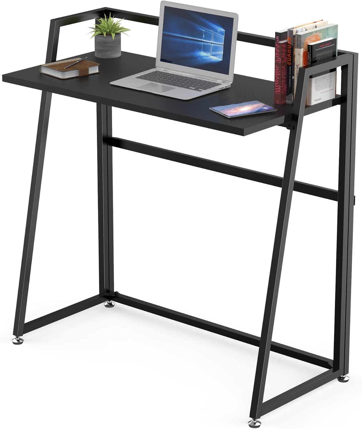 EUREKA ERGONOMIC Modern Folding Computer Desk Teen Student Dorm Study Desks 33-inch Fold up Desk, Easy to be Folded or Unfolded for Writing, Laptop Working and Crafting, Fits Home Office, Black Pack of 2