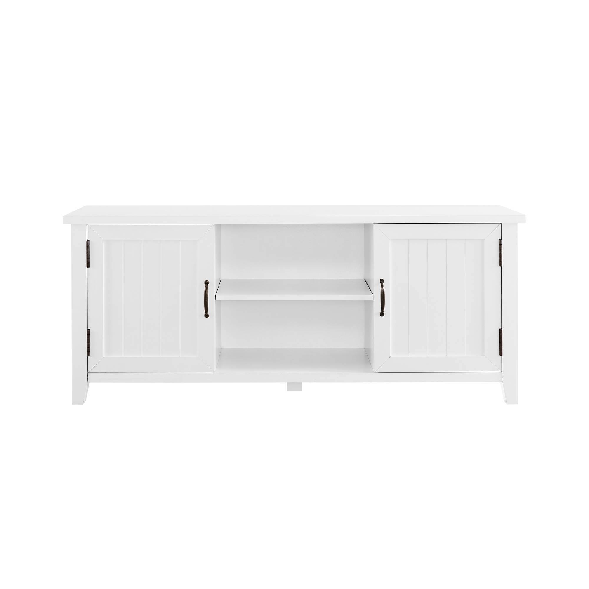 Modern Farmhouse TV Stand for TVs Up to 65x22 Solid White - Saracina Home