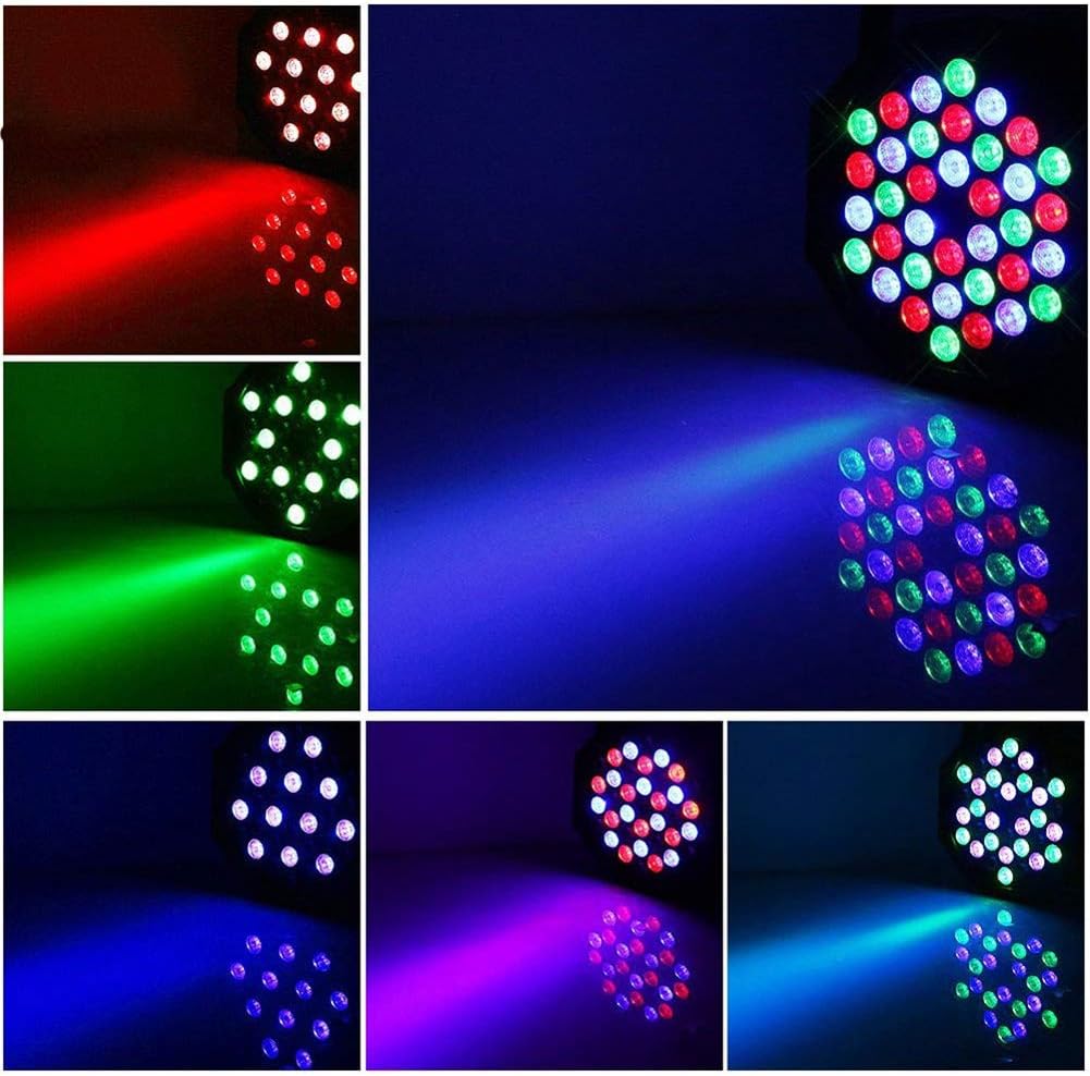 U`King LED Par Lights DJ Stage Light RGB 36 LED with Sound Activated Remote Control DJ Uplighting for Wedding Party Club Christmas Stage Lighting (8 Packs)