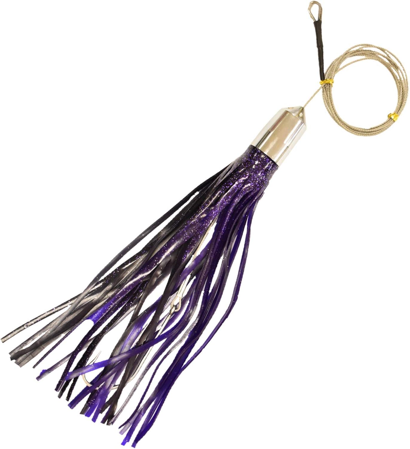 EatMyTackle 12 Inch Purple Lure - Cable Rigged for Wahoo - Lethal Hooker
