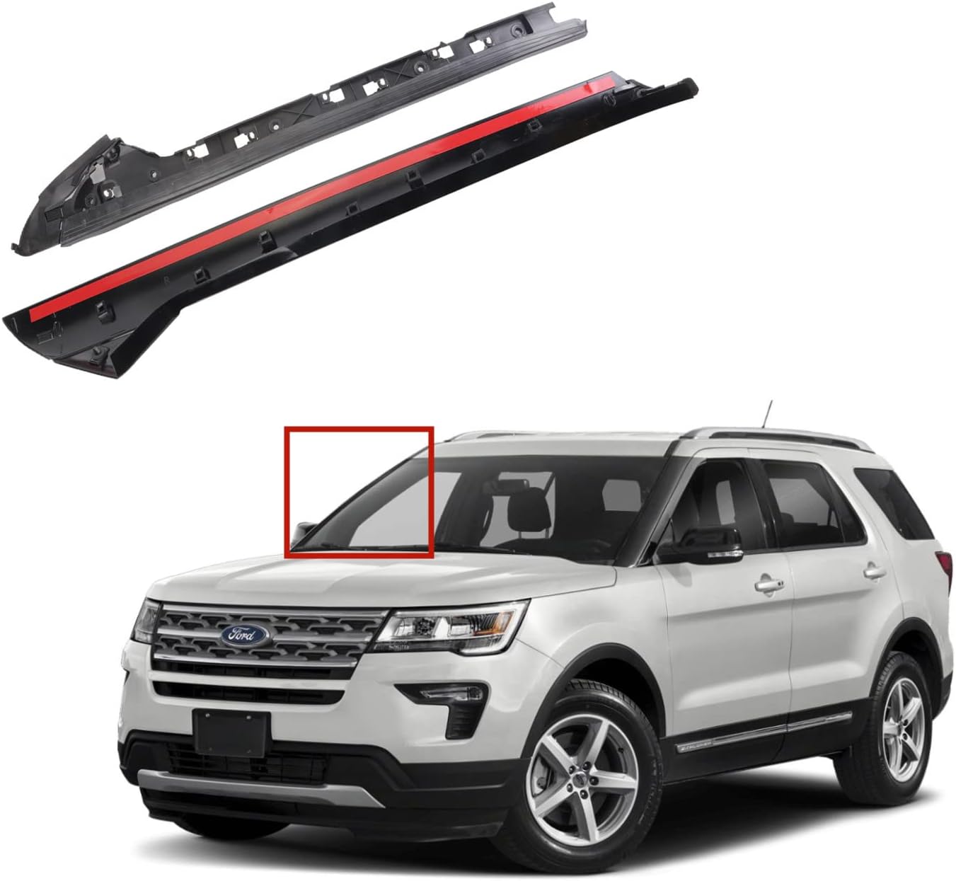 SONTIAN Windshield Outer A-Pillar Trim Molding Right Outer + Right Inner for 2011-2018 F0RD Explorer Windshield Molding Replaces 926-451 ‎BB5Z-7803136-AB; BB5Z7803136AA; BB5Z7803136BA; BB5Z7803144AA