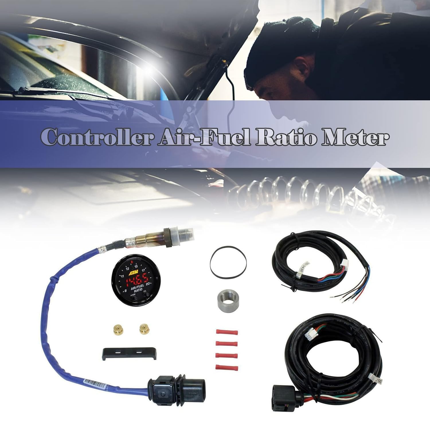 for AEM 30-0300 Wideband Gauge X-Series UEGO Air Fuel Ratio Gauge Kit 2 1/16 Replace for 30-4110, 30-4100, AEM Wideband, Wideband Gauge, Wideband