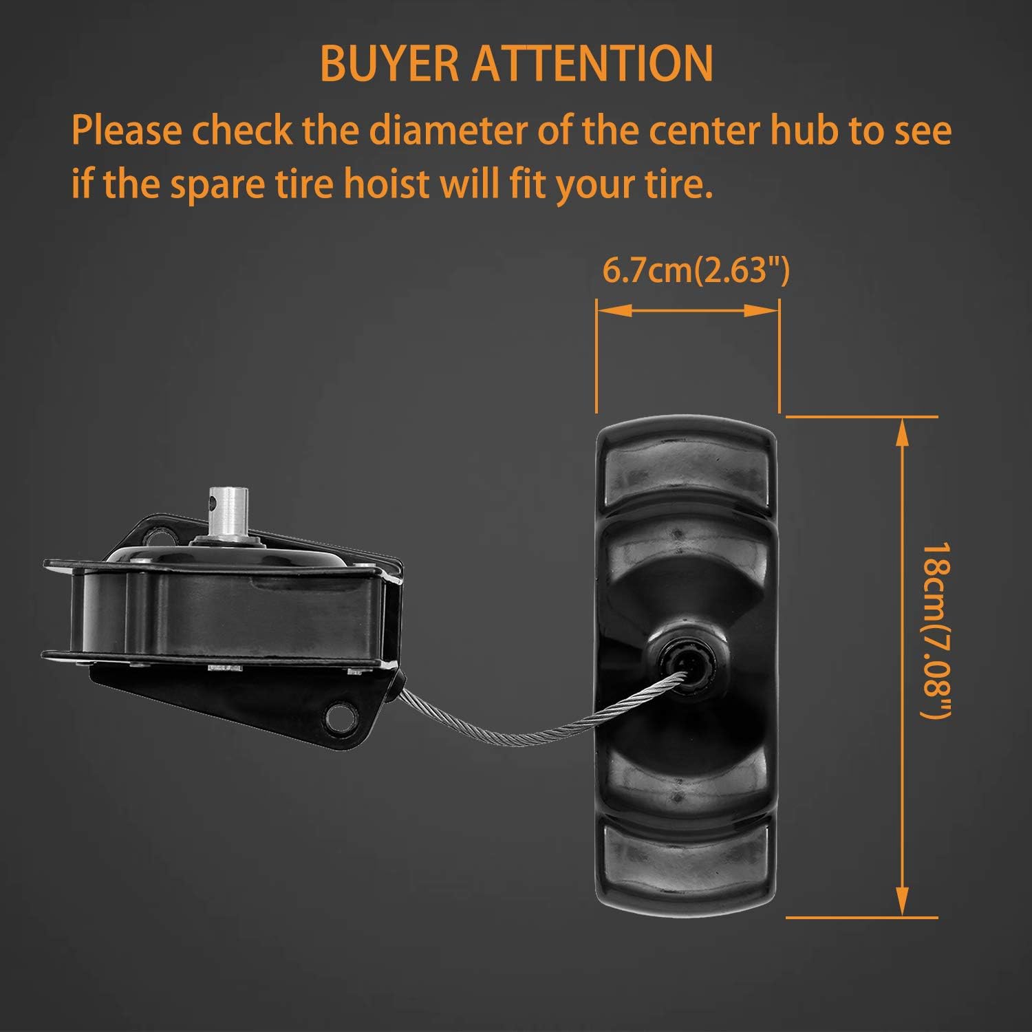 Spare Tire Hoist Spare Tire Winch Carrier | for 2002-2005 Dodge Ram 1500, 2003-2012 Dodge Ram 2500 3500 | Replaces# 924-538, 52020568AD