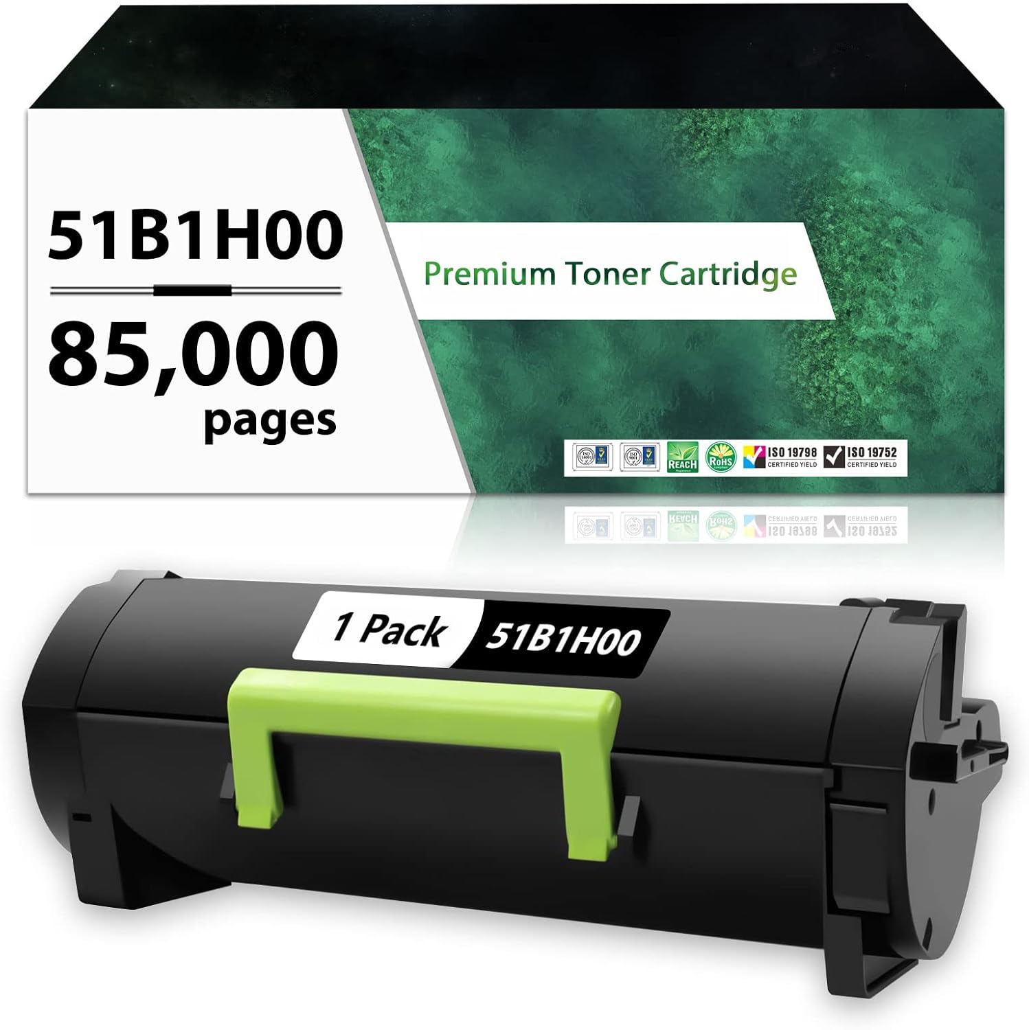 51B1H00 Compatible Replacement Toner Cartridge for Lexmark MS417 MX417 MS517 MX517 MS617 MX617 MS417dn MS517dn MS617dn MX417de MX517de MX617de(8.5K High Yield) Pack of 2