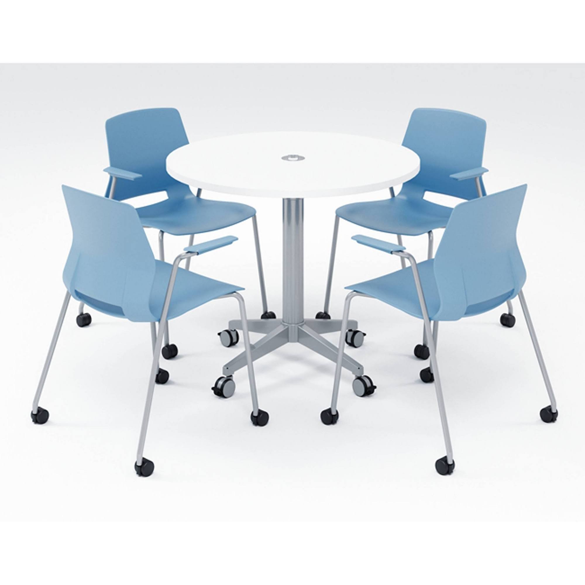 Olio Designs Lola Stacking Arm Chair with Casters, Black