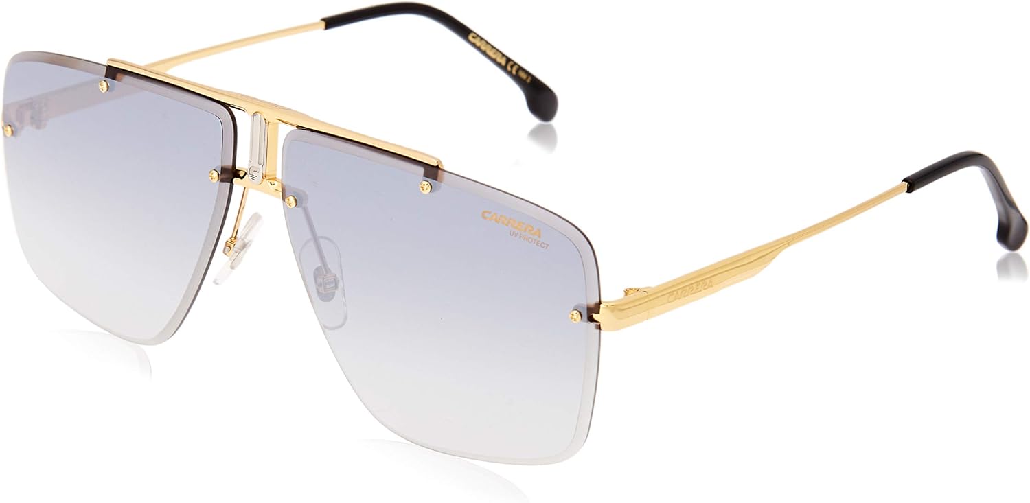 Carrera 1016/S Sunglasses CA1016S-0RHL-IC-6411 - Gold/Black Frame, Gray Mirror Shaded Silver