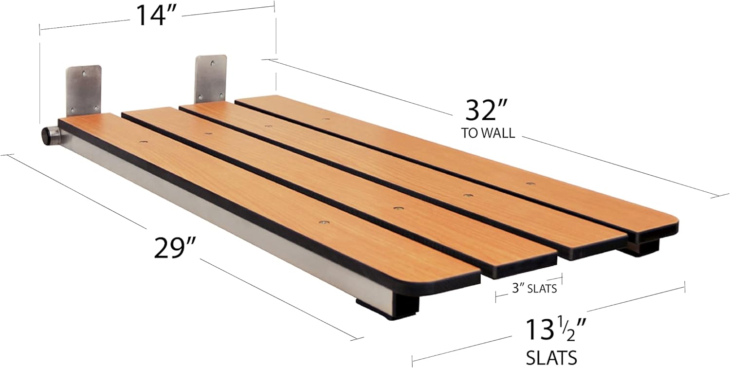 Seachrome 32-Inch ADA Bathroom End-Mounted Folding Bath Tub Seat