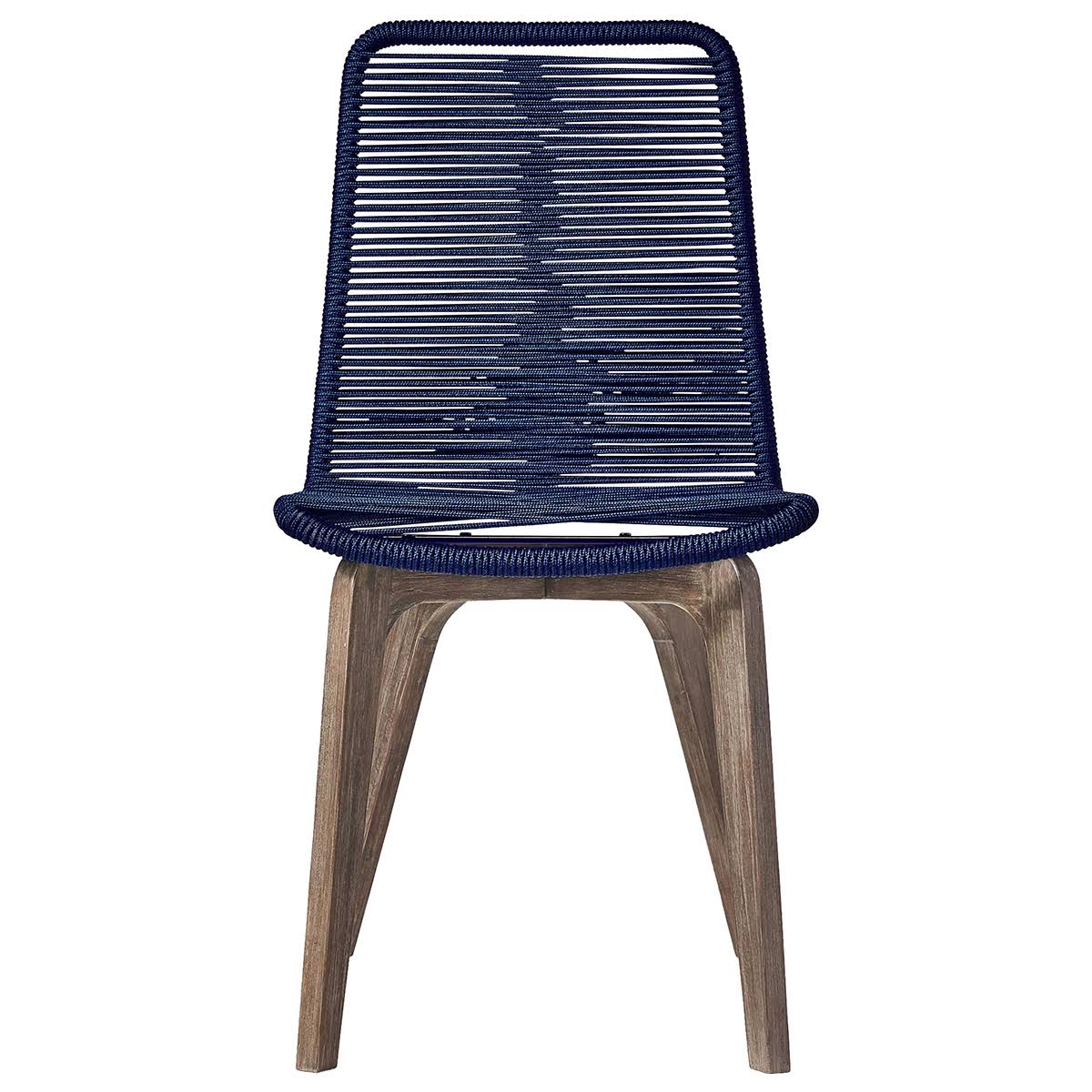 Modloft Laced Dining Chair - Light Gray Cord and Weathered Eucalyptus