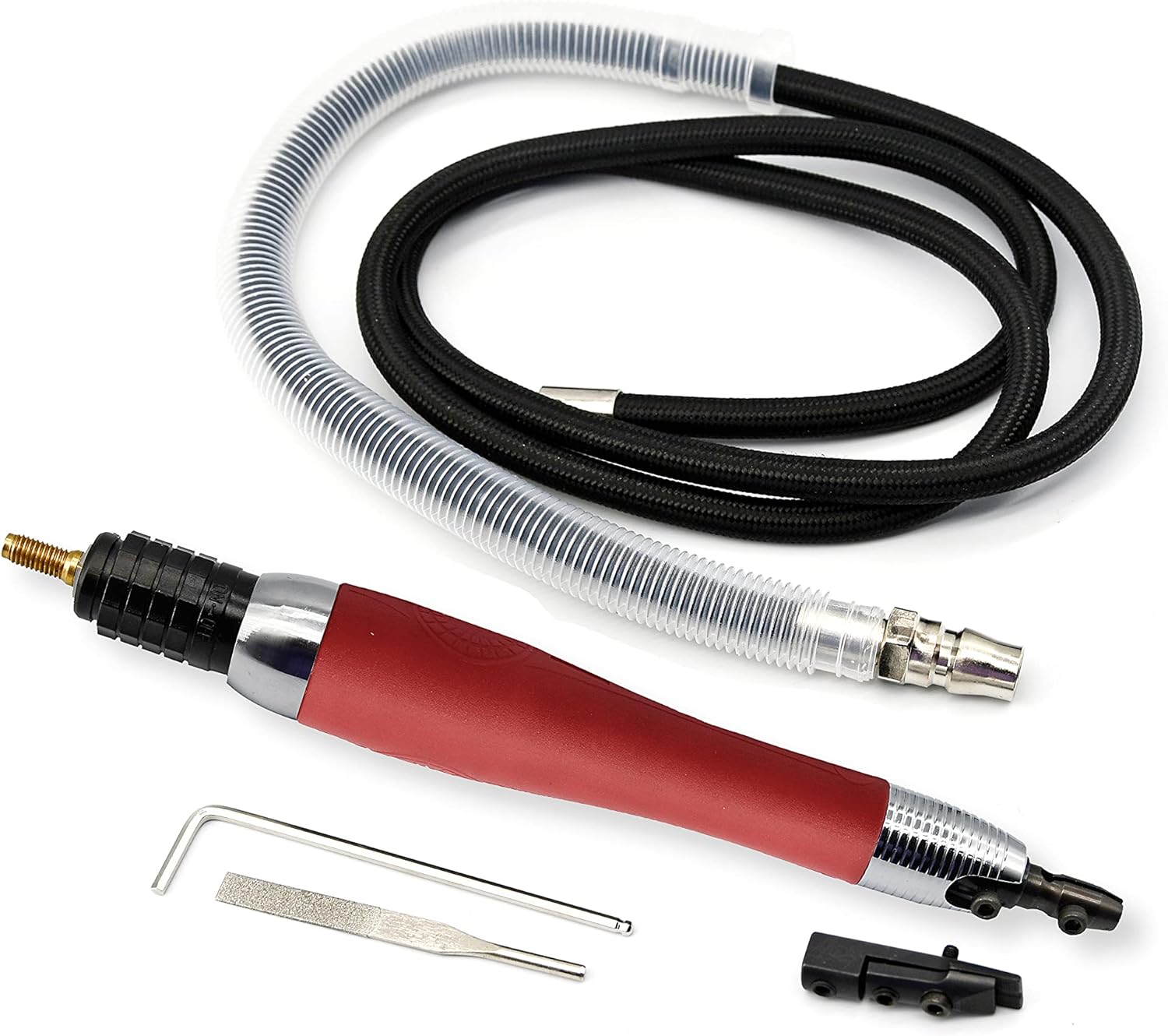 NTCEOBO Air Grinder 1/8 Inch Industrial Micro Grinder Tools TLL-07 Middle Ultrasonic File Polishing Machine Grinders Lapping In RED