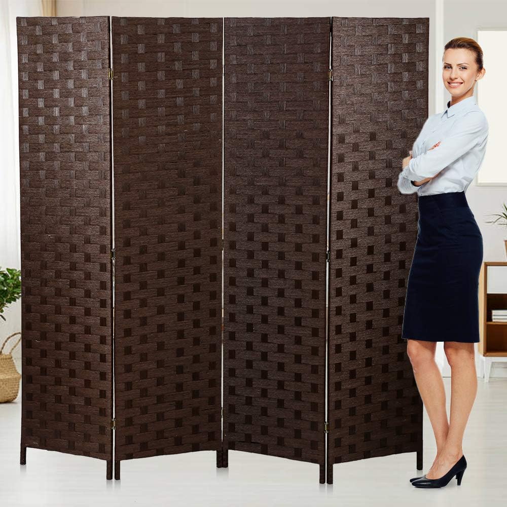 Room Dividers Privacy Screen Room Panel Folding Screens 4 Panel Partition Wall 6FT Tall Room Divider for Living Room Bedroom Study Portable Room Seperating Home Furniture Cheap dividers,Black Pack of 2