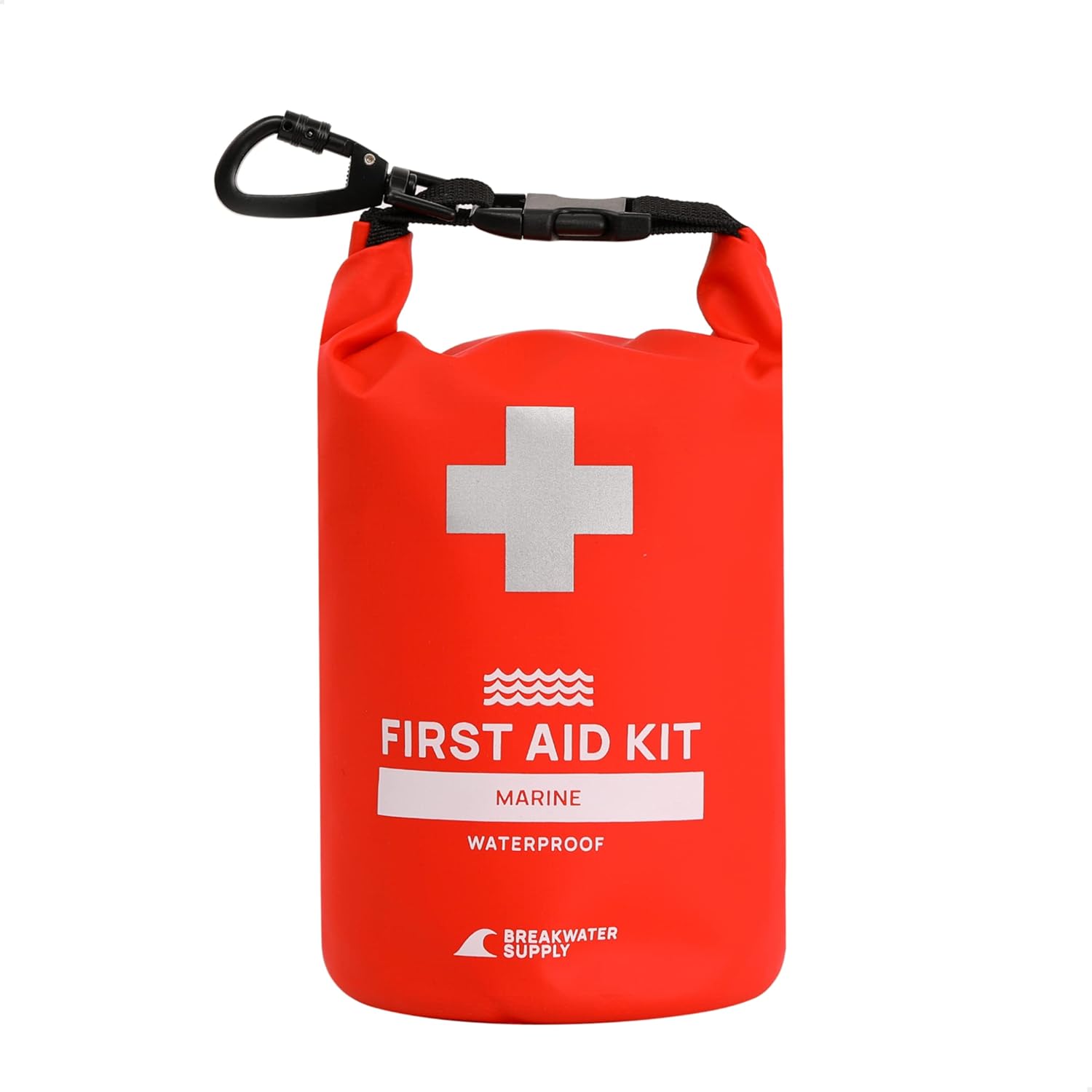 Breakwater Supply&trade; First Aid Kit Survival Emergency Kit, Waterproof, Red, 101 Piece IFAK Trauma Kit Bug Out Bag + Emergency Supplies for Camping, Hiking, Backpacking in Dry Bag with Splint
