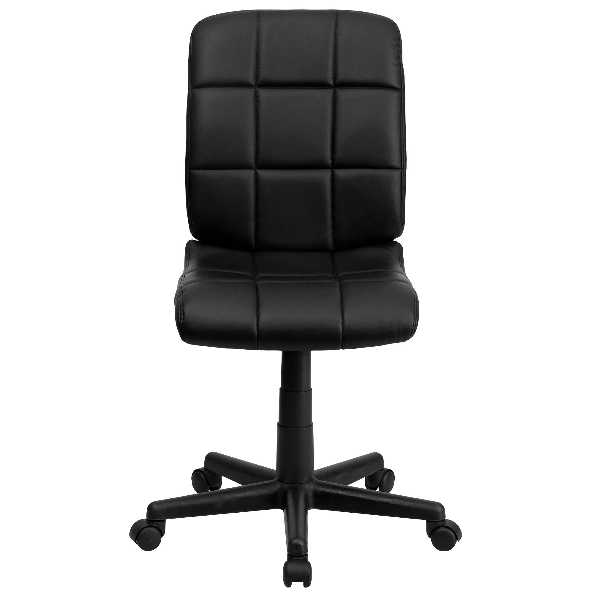 38.75x22 Black Contemporary Mid Back Swivel Task Office Chair with Dual Wheel Casters