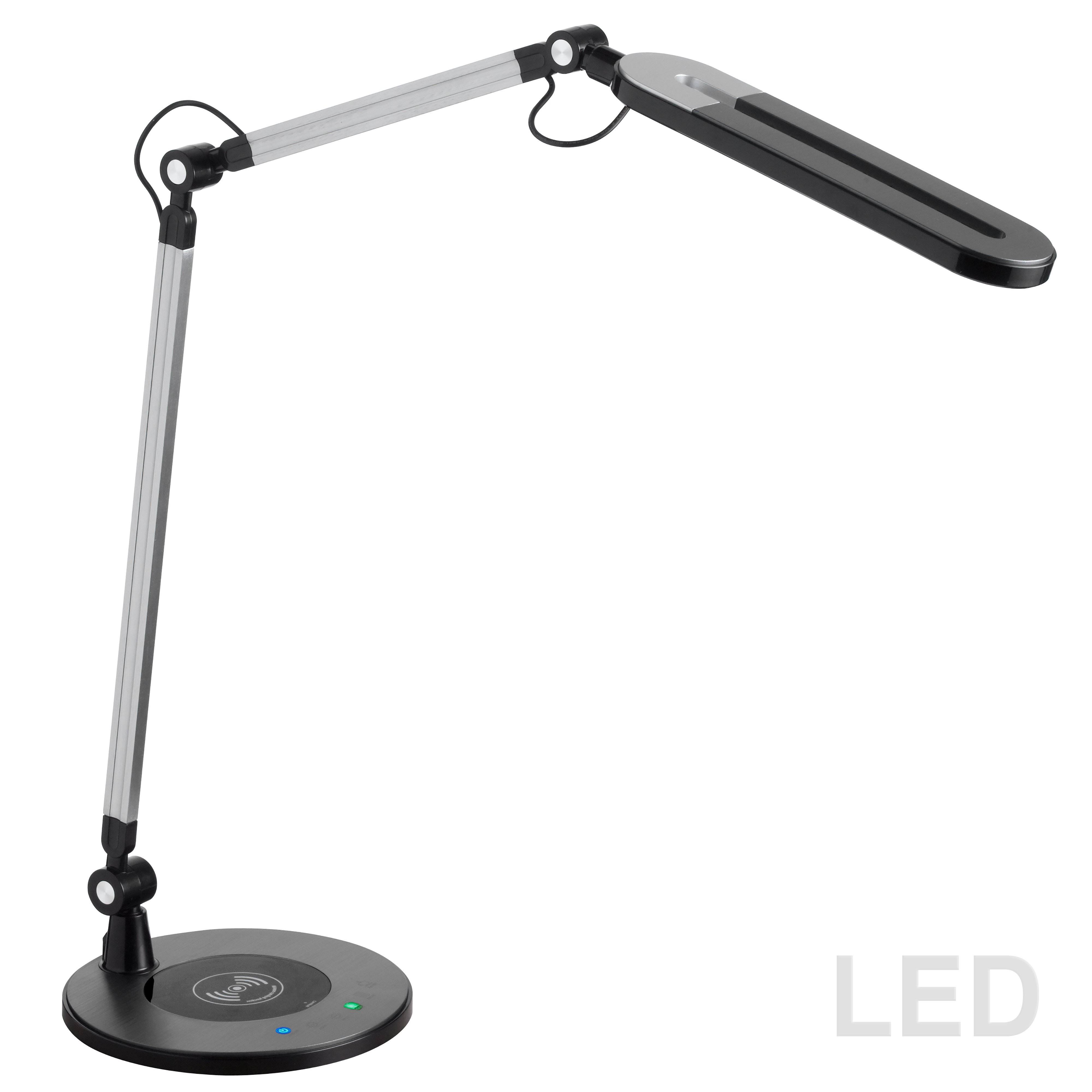 Dainolite DLA-3010LEDT-BK Delta 10W LED Table Lamp with Wireless Charger, Black