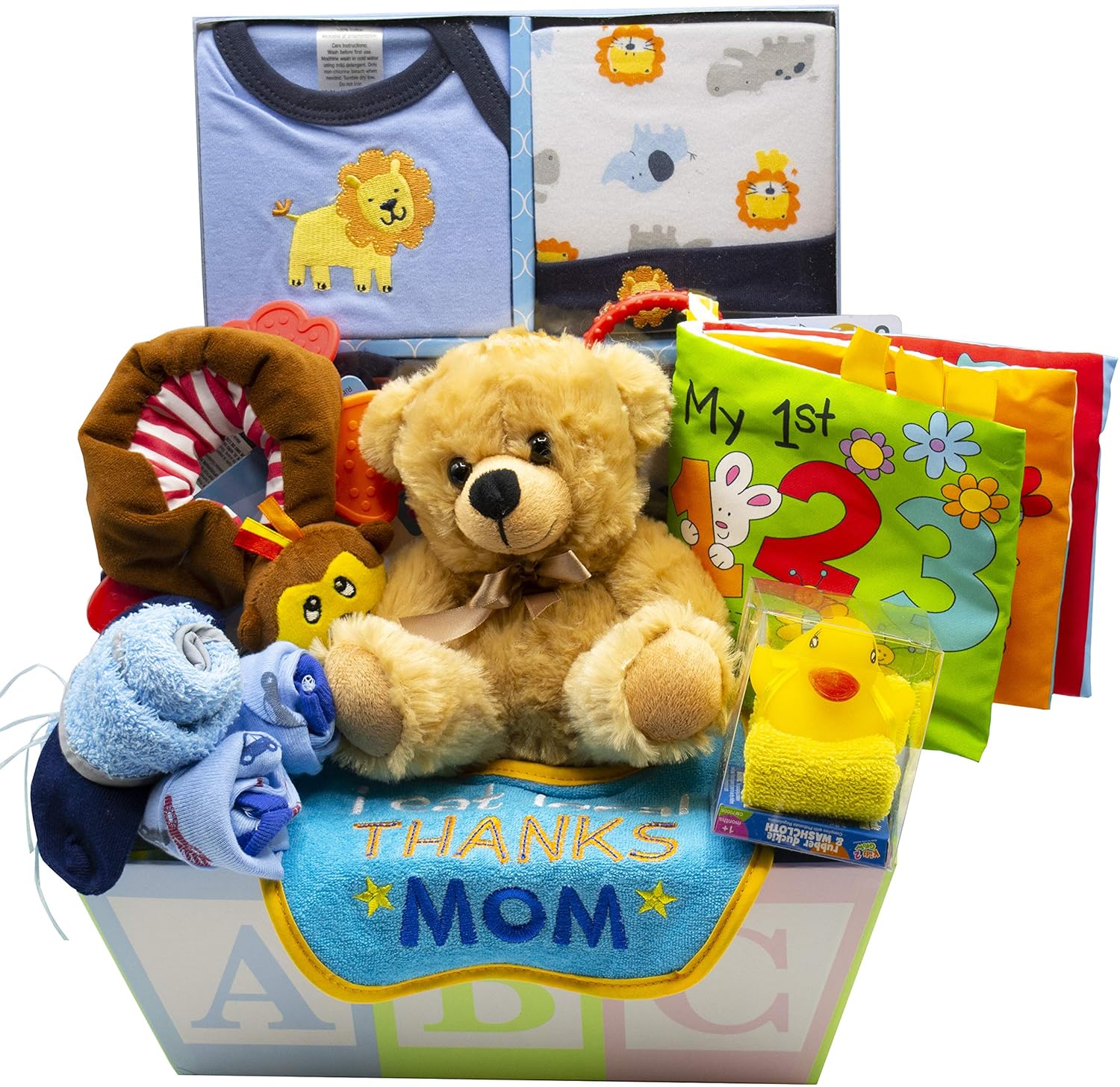 Sweet New Baby Gift Basket - Baby Boy & Baby Girl (Blue) Pack of 2