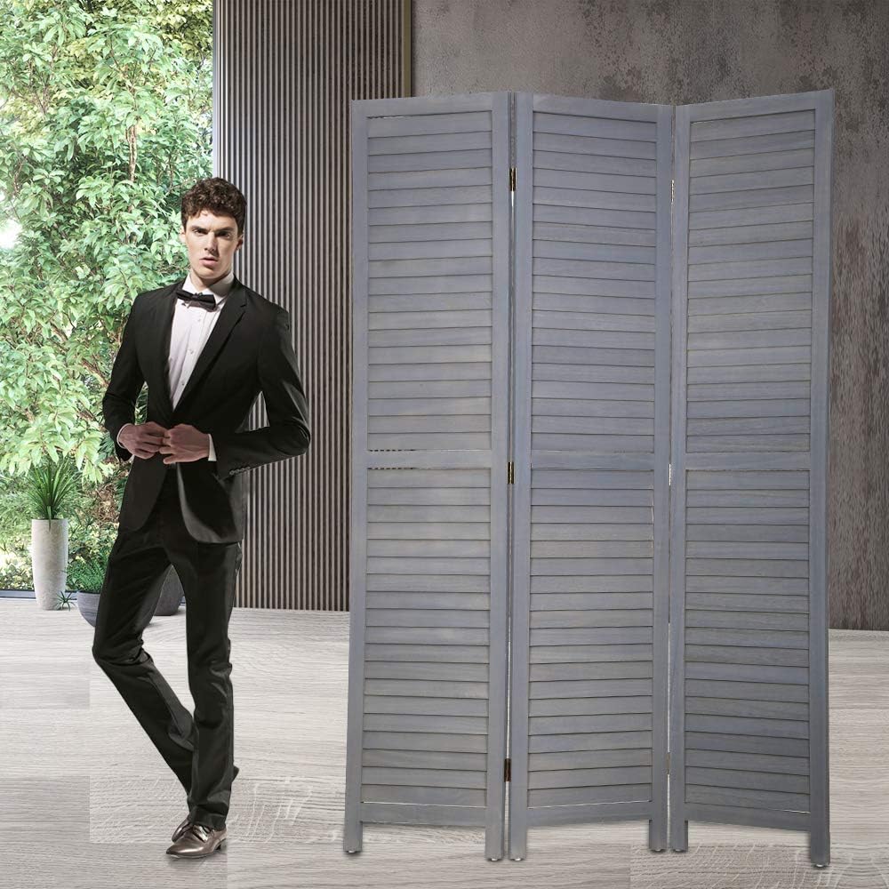 Room Dividers and Folding Privacy Screens, 3 Panel 69 Inch Tall Portable Room Seperating Divider, Handwork Solid Wood Room Divider Wall, Room Partitions and Dividers Freestanding for Home Office