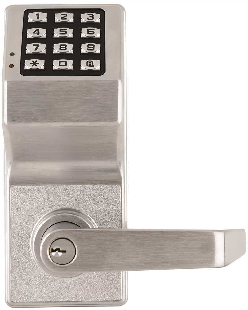 Trilogy Alarm Lock T2 DL2700 Series Electronic Push-Button Access Control Lock with SC1 Keyway, Dull Chrome - DL2700/26D