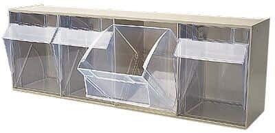 Cole-Parmer AO-47110-06 Tip-Out Bin System, 4-Bin Capacity; 23-5/8