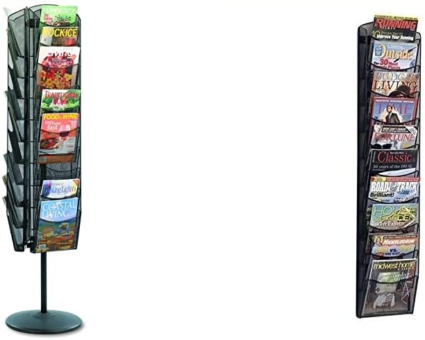 Safco Onyx 30-Pocket Mesh Rotating Literature Display, 65