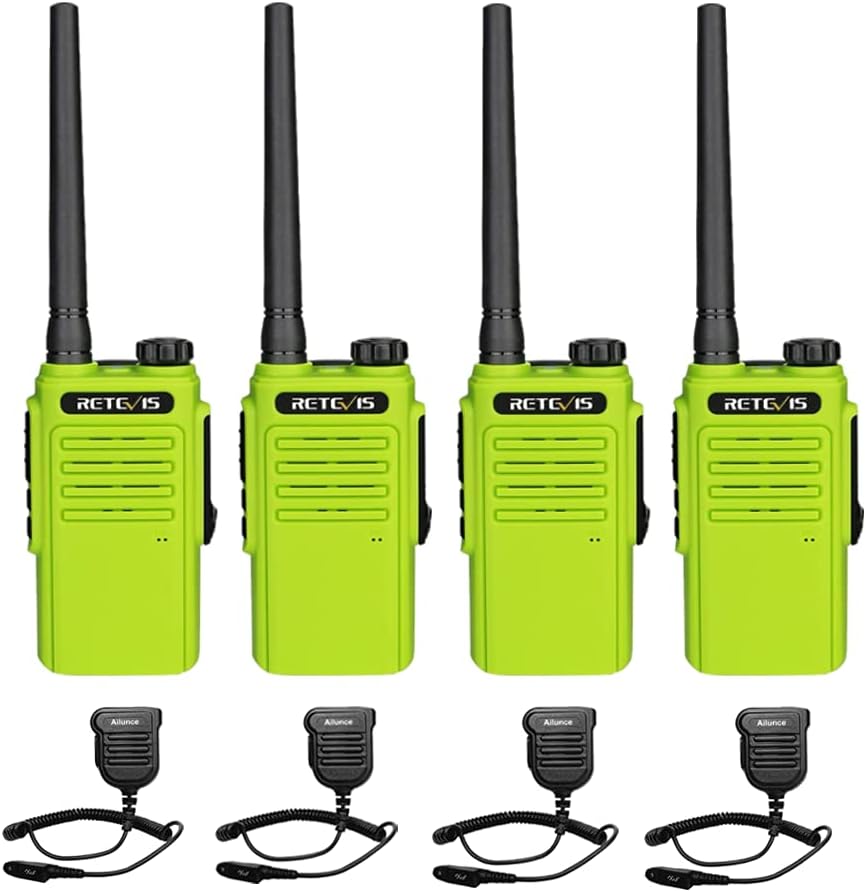 Retevis RT47 Waterproof Walkie Talkies with Mic,Portable Two Way Radio for Industrial Hands-Free Durable Walkie Talkie for Club Manufacture Warehouse (4 Pack)