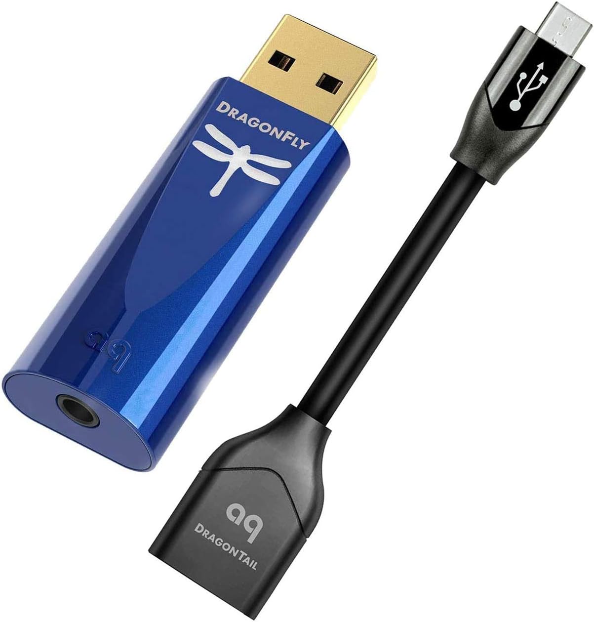 Audioquest Dragonfly Cobalt USB Stick DAC Bundle with DragonTail USB-A Female to Micro USB Male