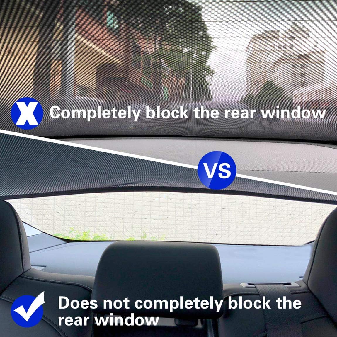 TOPlight Automotive Sun Protection Sunshades for Tesla Model 3,Model 3 Glass Roof Sunshade Sunroof Rear Window Sunshade Compatible (Until 2020 Version) Pack of 2