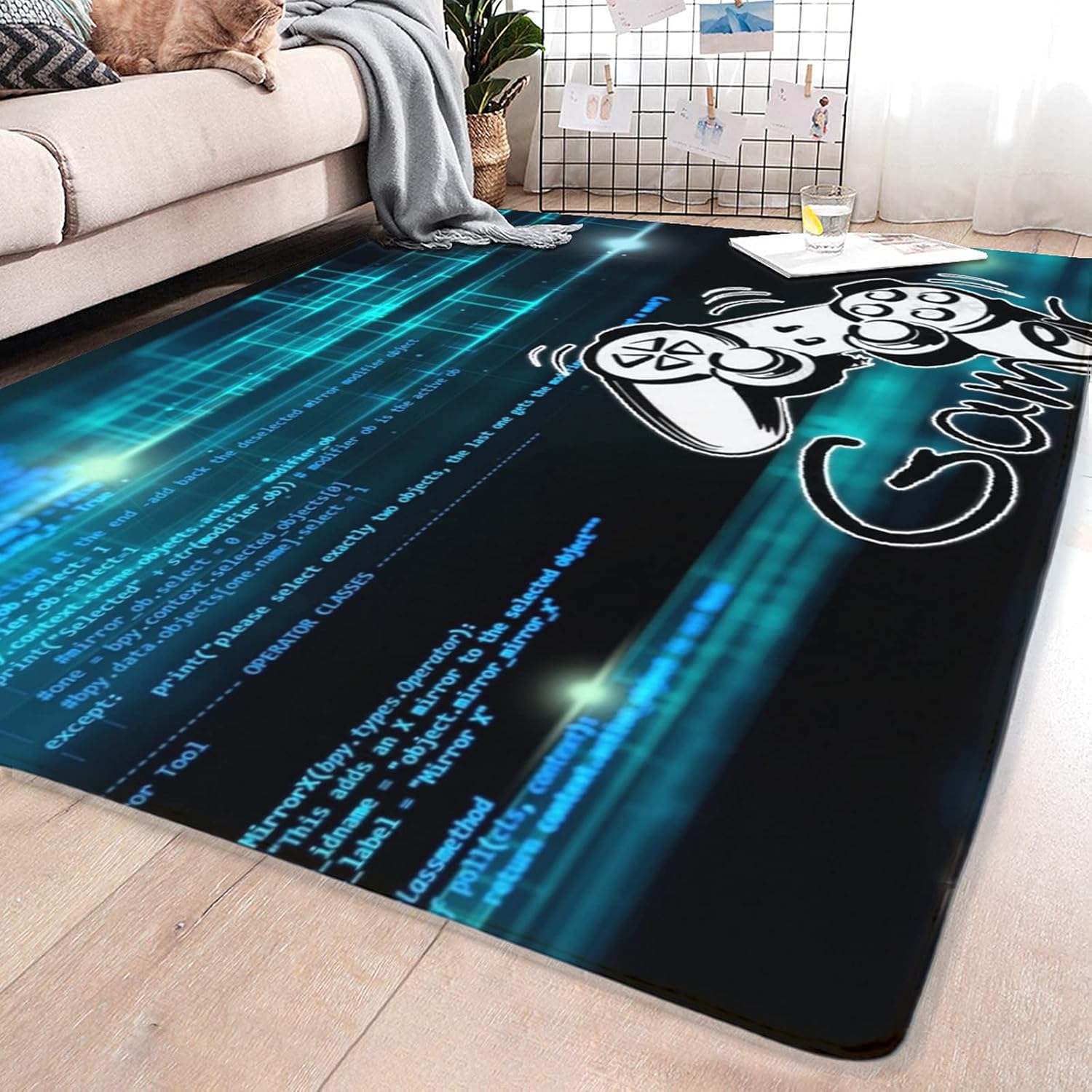 LUCKY&DONG Area Rug Video Pixel Game Over Interface Fungus Colorful Videogame Home Decor Floor Rug 39x60inches Carpet, 39x60inches( 100x150cm)