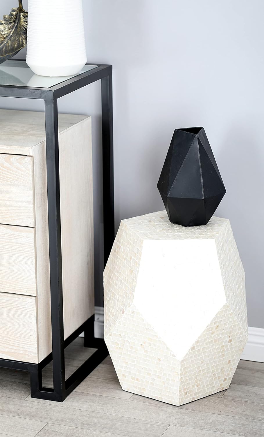 Deco 79 47333 47333 Accent Table, Dark Gray, Multi-Color