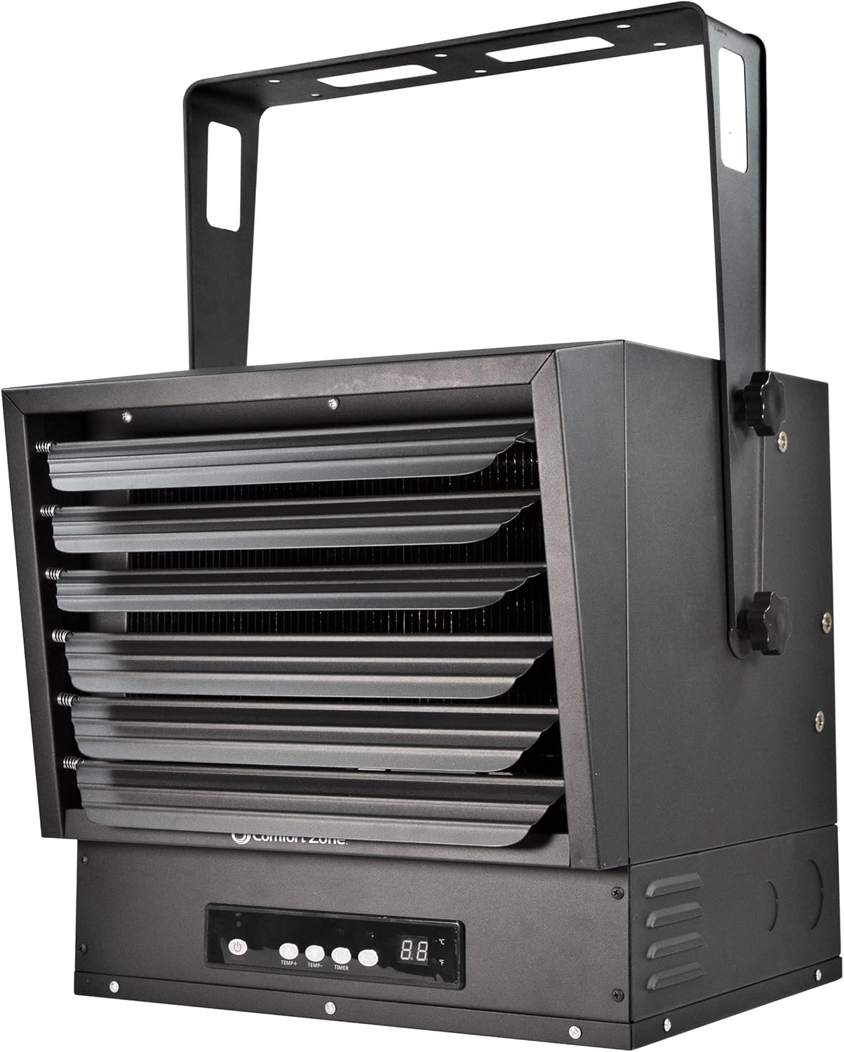 Comfort Zone CZ260ER Ceiling-Mounted High-Output 10,000-Watt Fan-Forced Industrial Heater with Digital Thermostat and Remote Control, Black