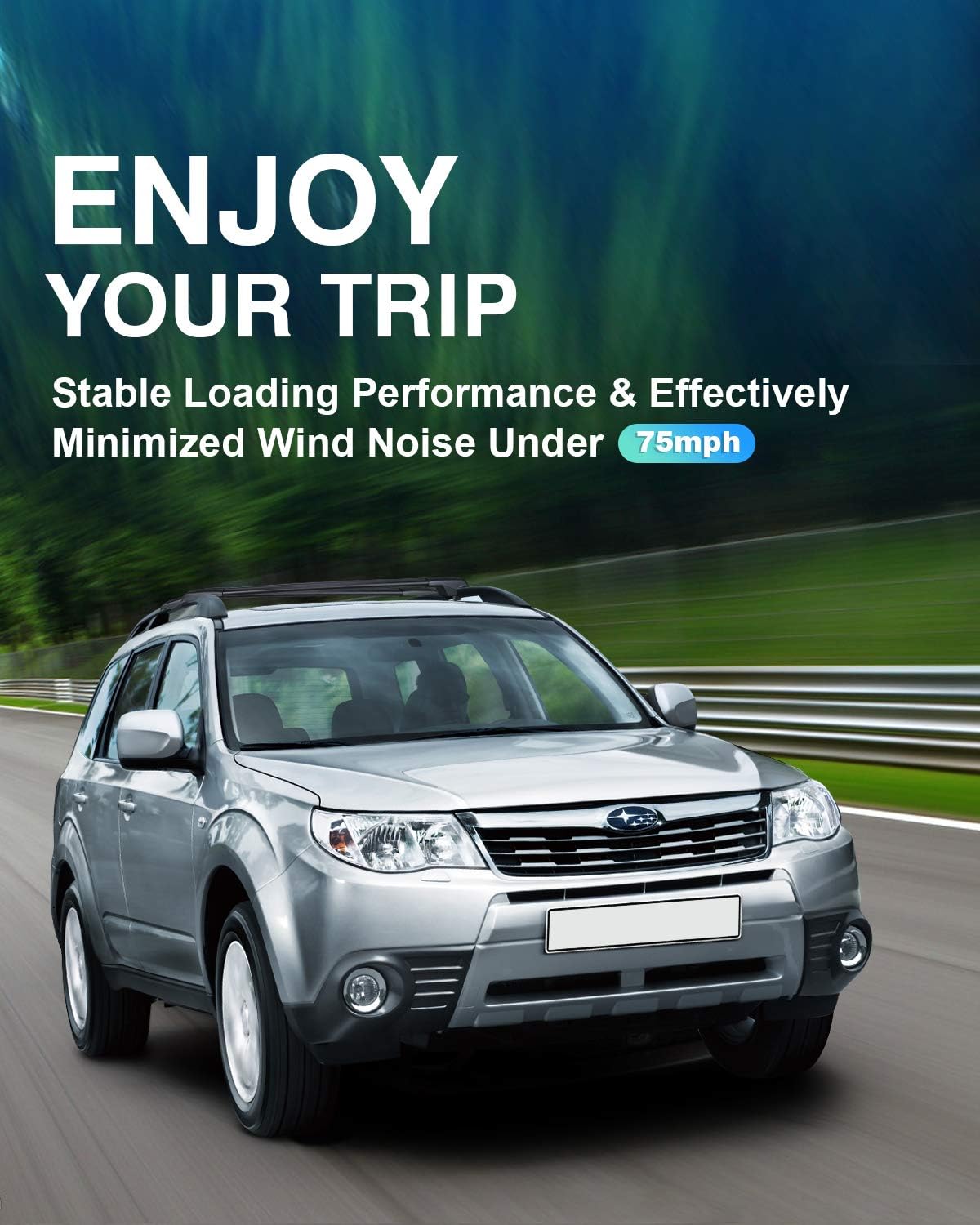 Max Loading 260lb Heavy Duty Lockable Roof Rack Cross Bars Replacement for Forester 2014-2022/ Crosstrek 2013-2017/Impreza 2012-2019 Black Matte with Anti-Theft Locks (ONLY FIT Factory Side Rails)