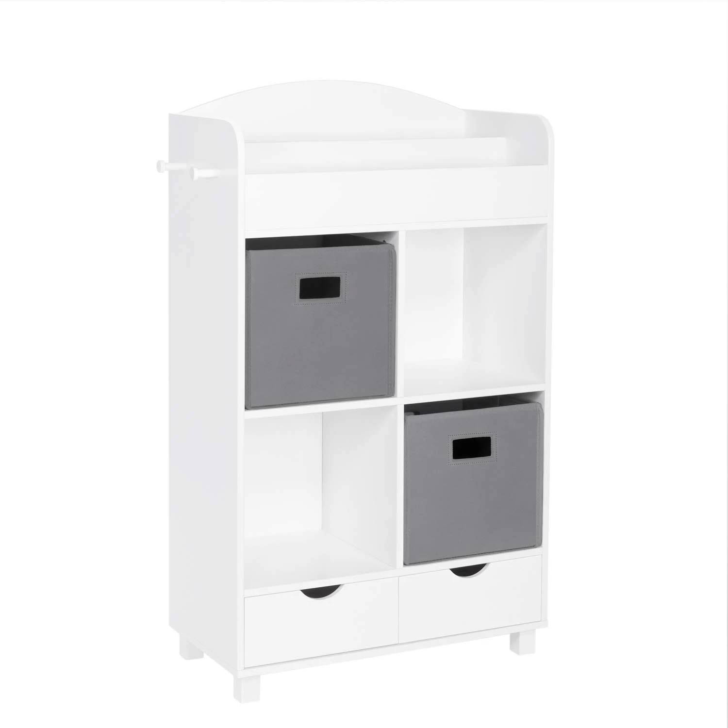 Riverridge Home Book NOOK Collection Kids Cubby Storage Cabinet with Bookrack - Gray