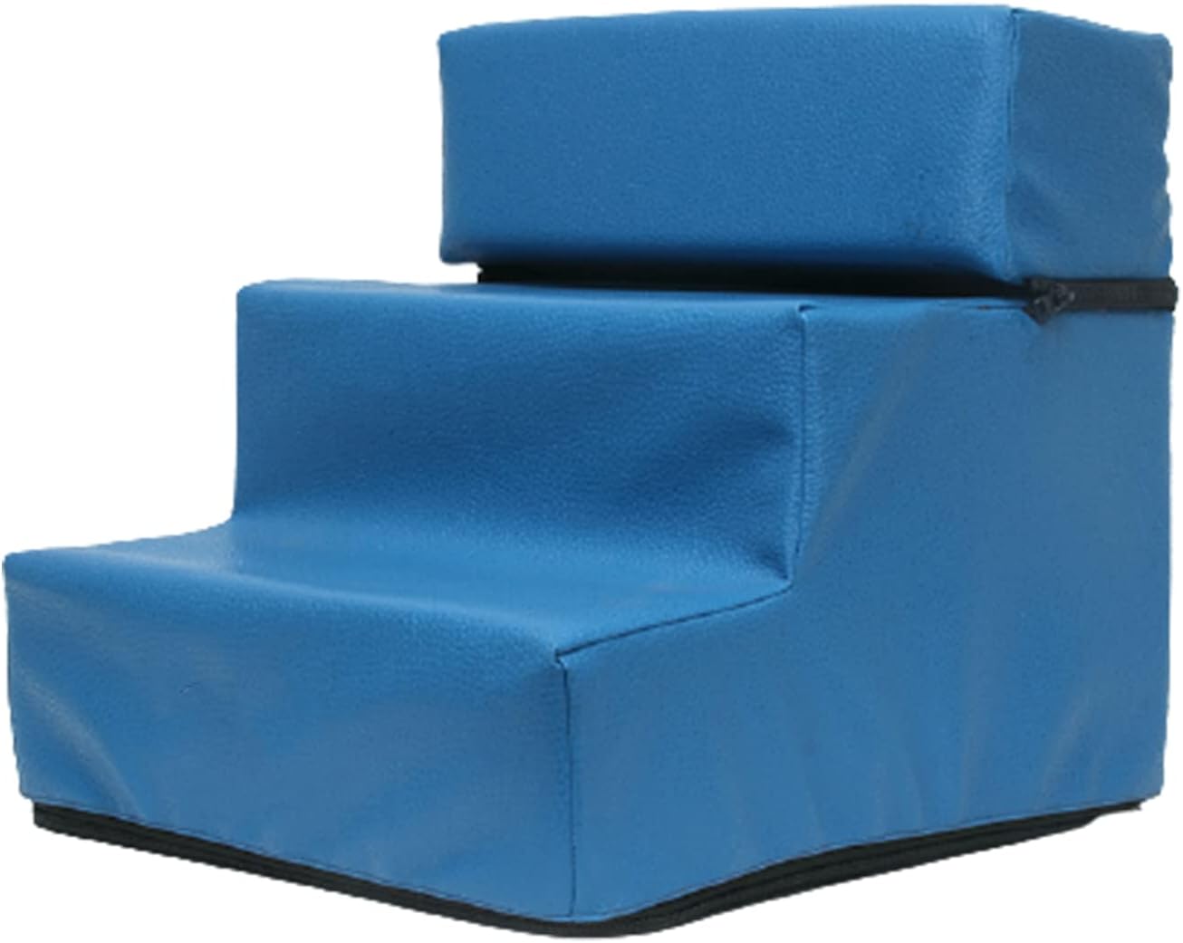 Cuteam Dog Ladder Stairs Cover, Detachable Anti-Slip Easy Climbing Faux Leather Dog Ramp Stairs Case for Puppy Small to Large Dogs Blue 1