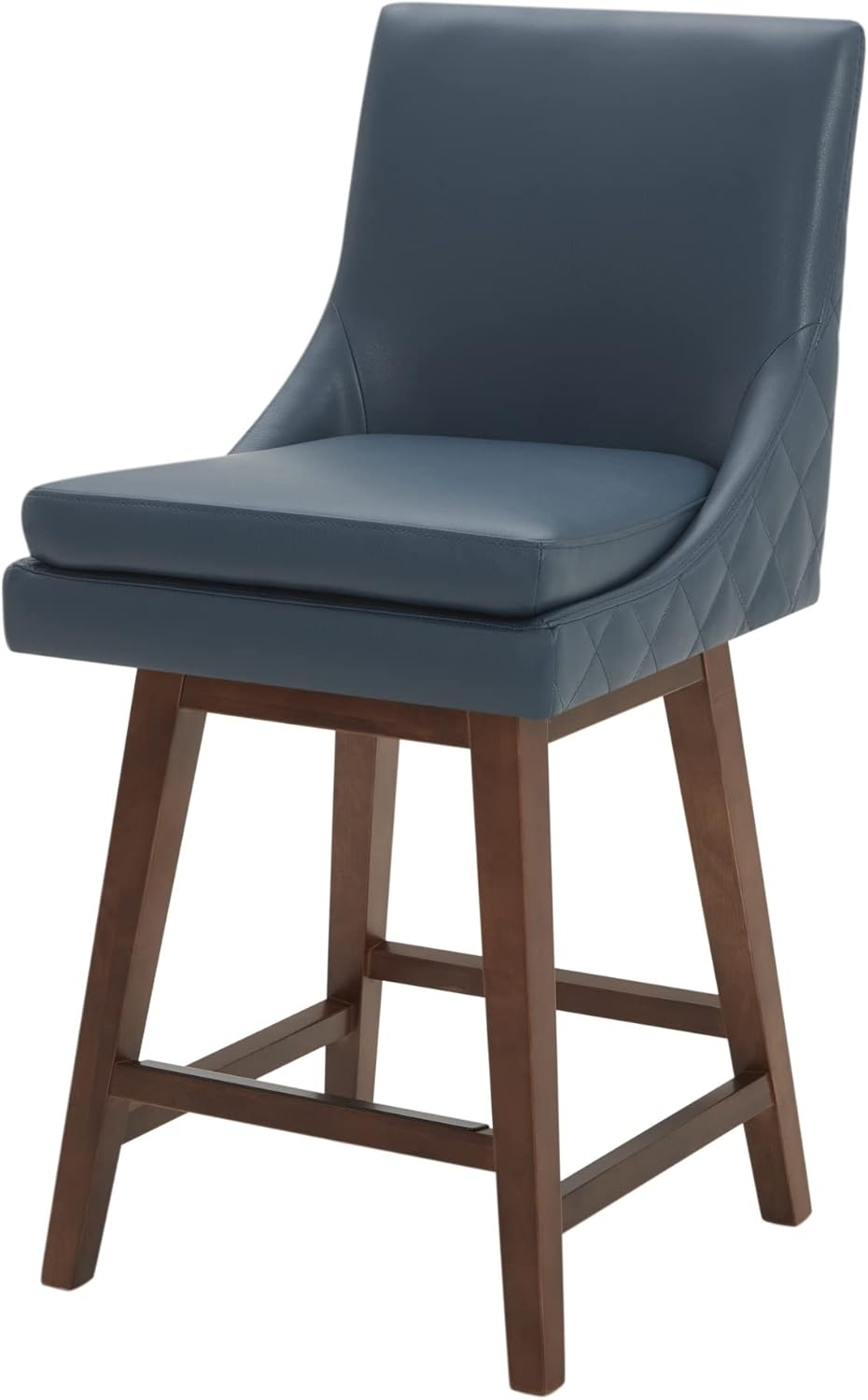 Spruce & Spring Contemporary Counter Height Bar Stools 360&deg; Swivel Barstools with Back Solid Wood Legs, 26 Inch，Grey