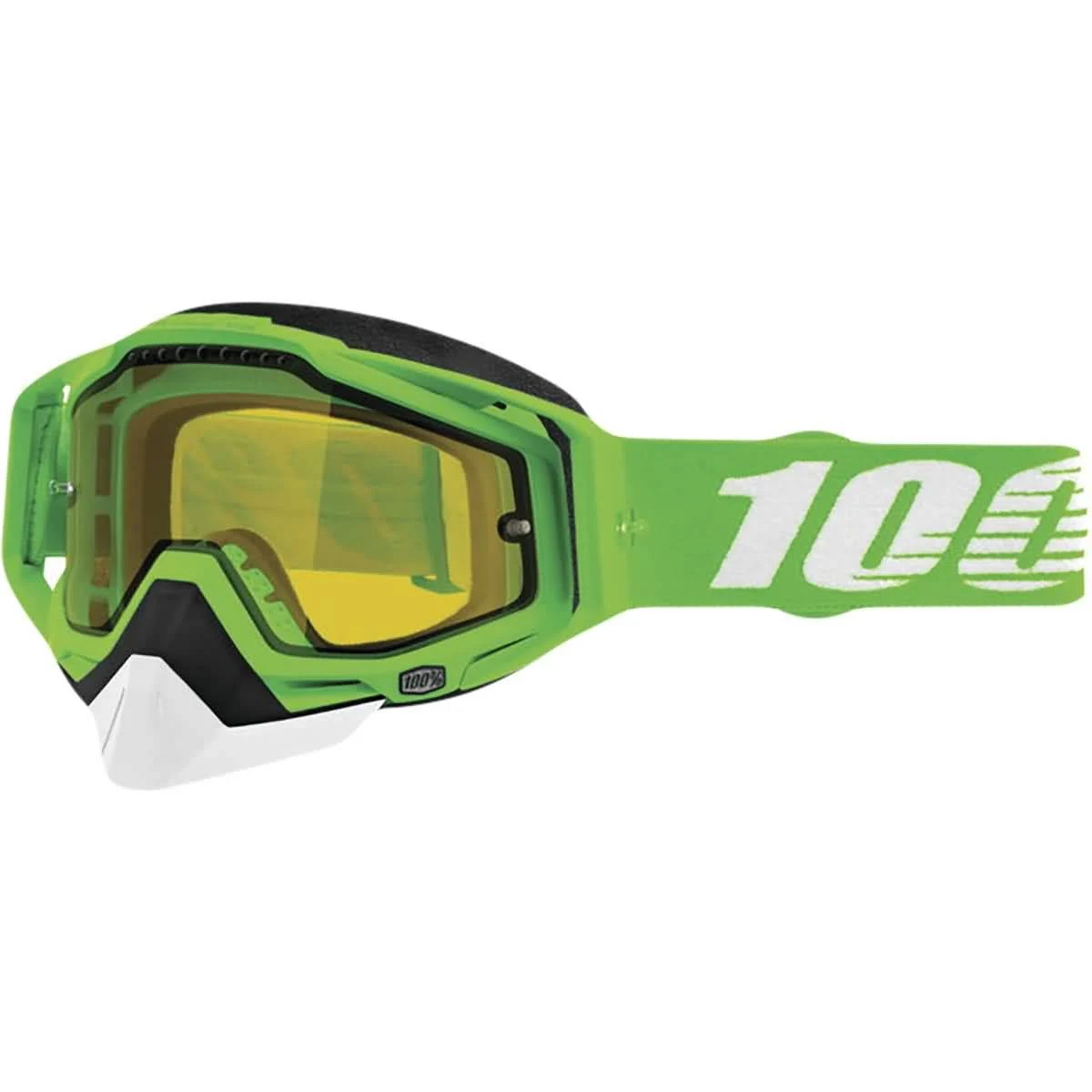 100% Racecraft Organic 2 Snow Goggles Green/Yellow Vented Lens