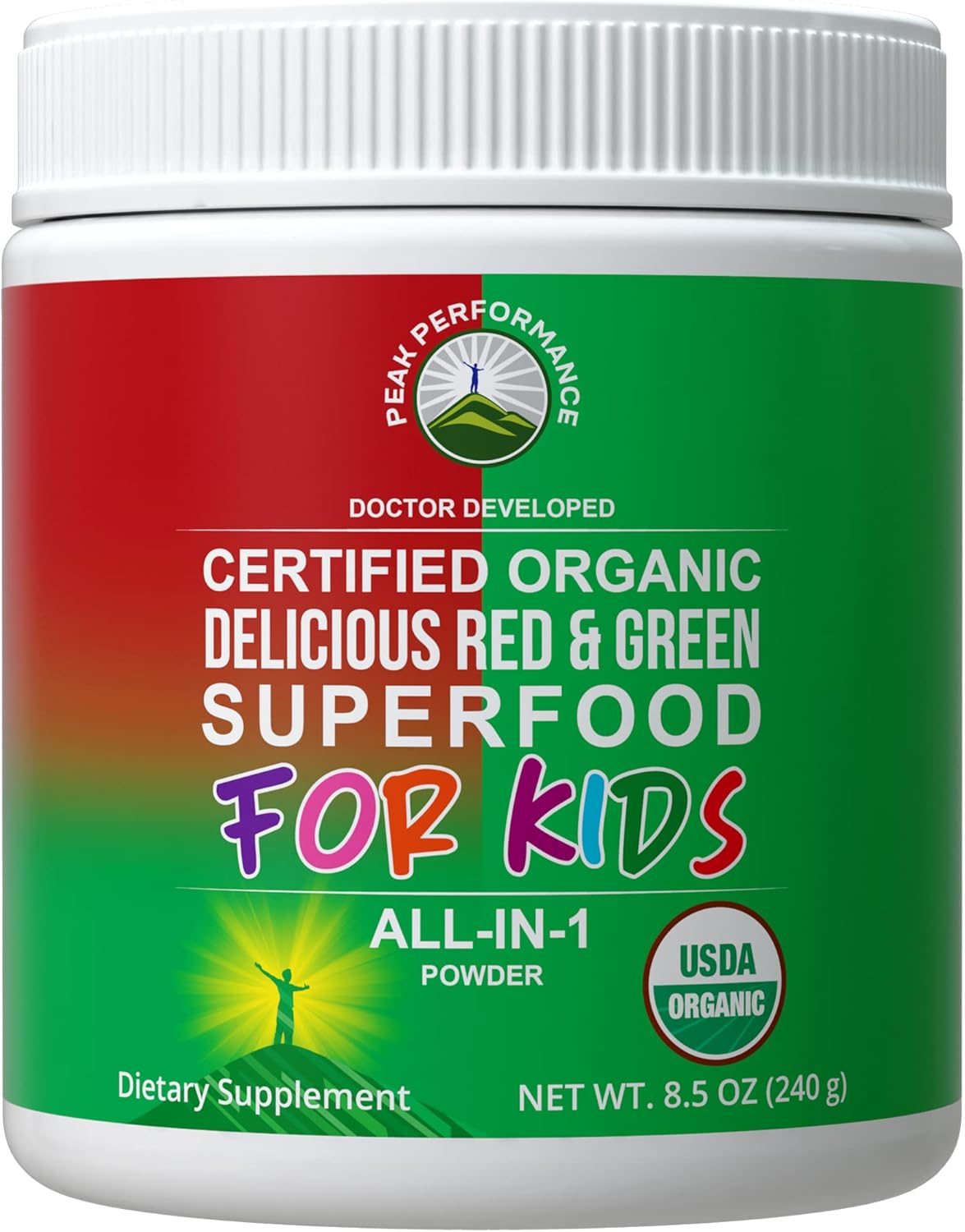 Kids Greens and Reds Superfood Powder. Best Tasting Organic Vegan Super Food Juice with 25+ Real Fruits and Vegetables. Gluten Free Real Food Vitamins. Green and Red Superfoods Supplement for Children Pack of 2