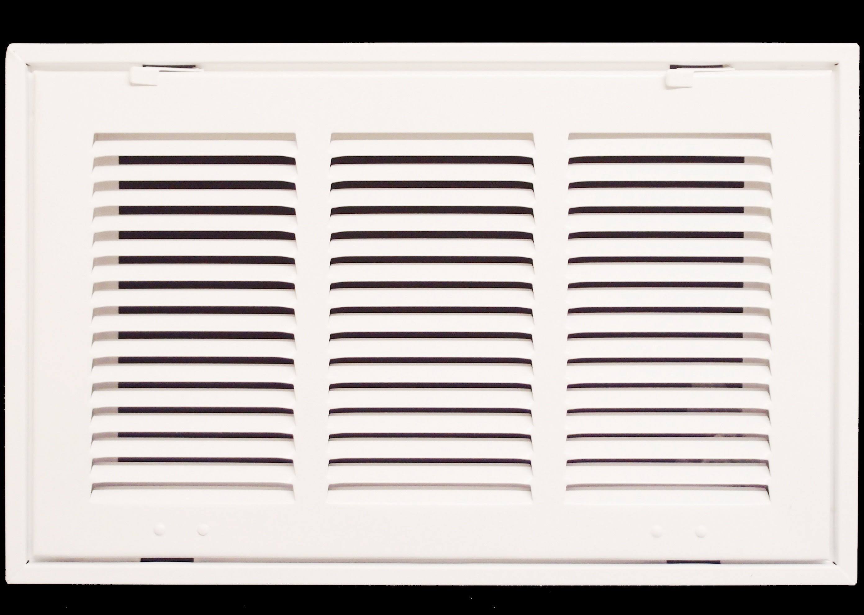 16 inch x 12 Steel Return Air Filter Grille for 1 inch Filter - Removable Face/Door - HVAC Duct Cover - Flat Stamped Face - Whit